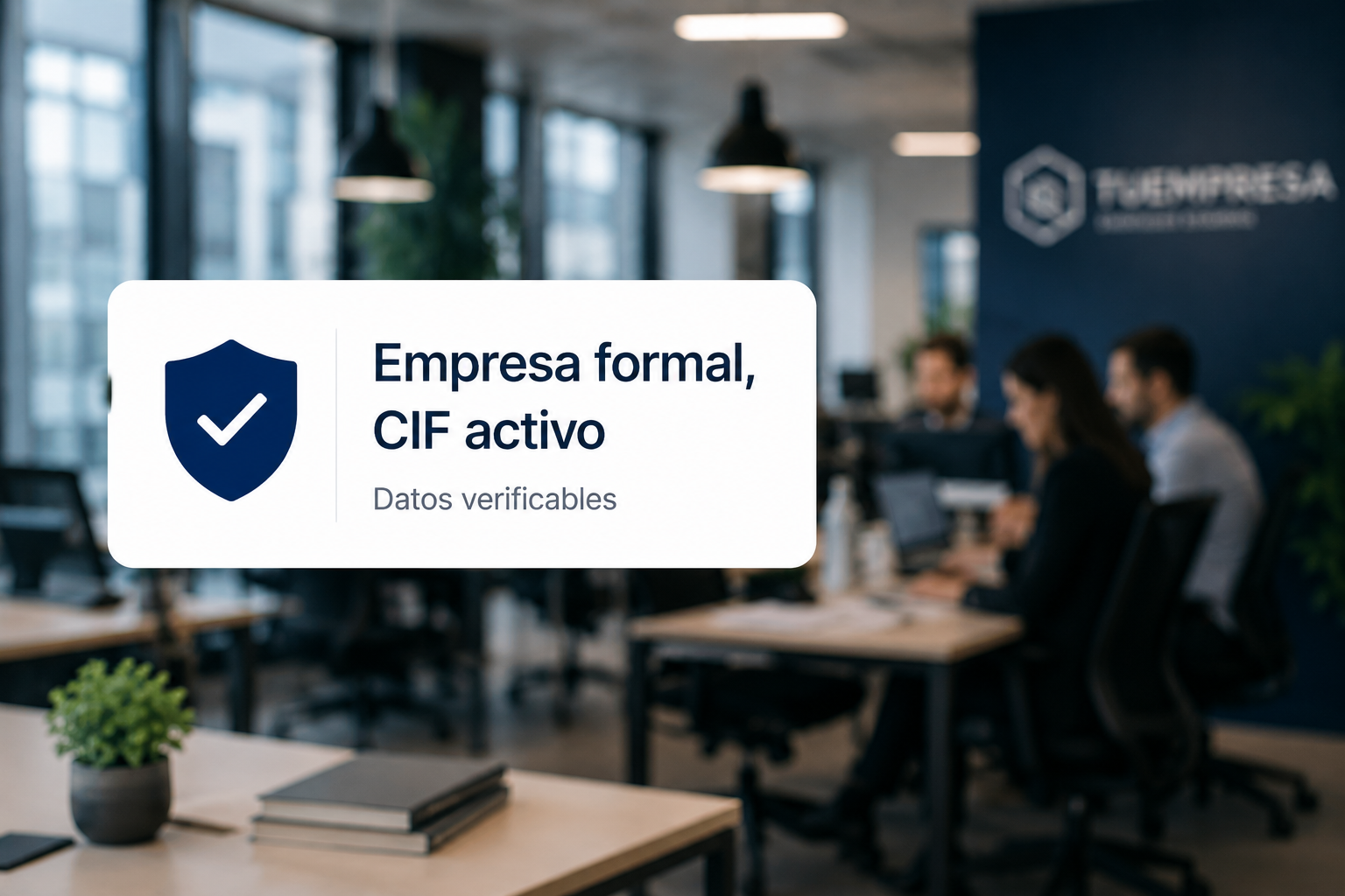 Empresa formal con CIF activo y datos verificables