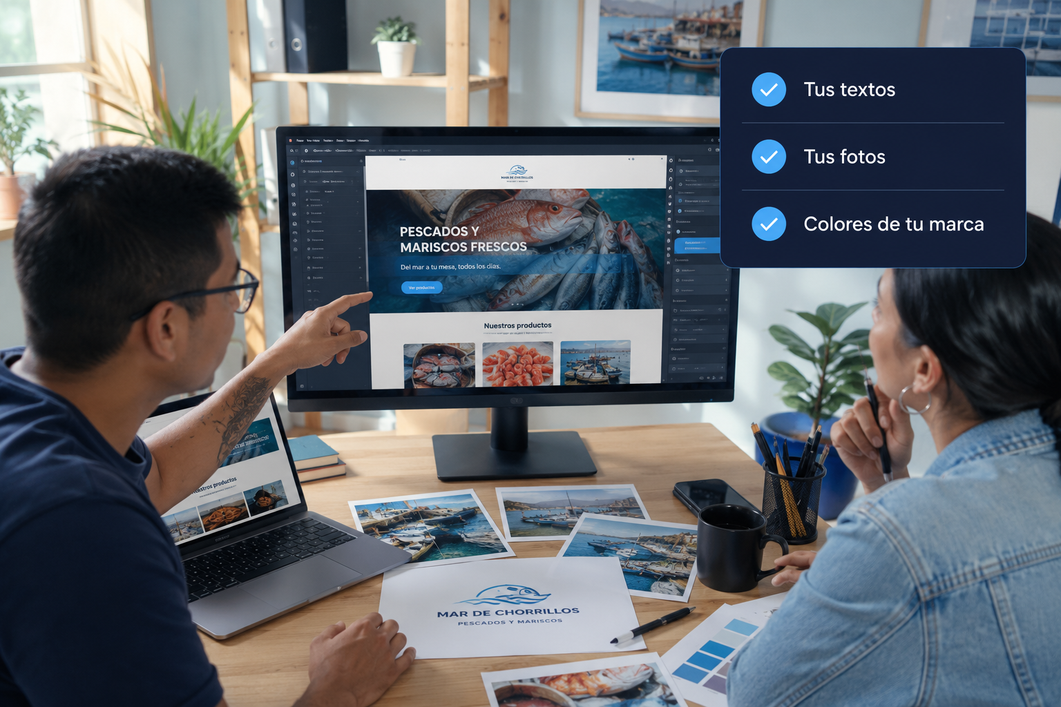 Equipo de AgenciaPro construyendo la web del cliente