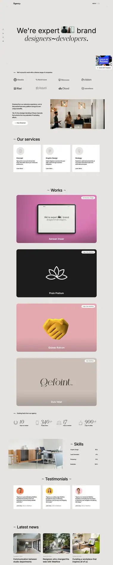 Diseño de página web para agencias y estudios