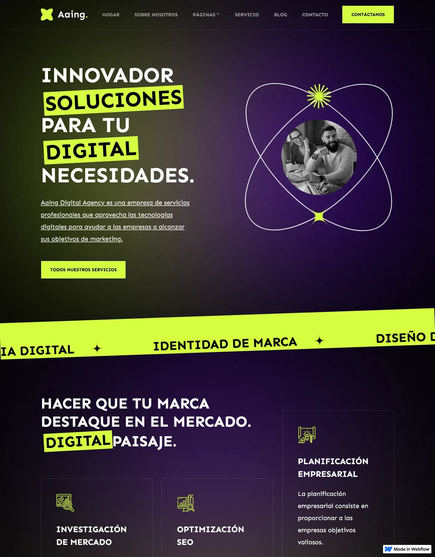 Diseño de página web para agencias y estudios