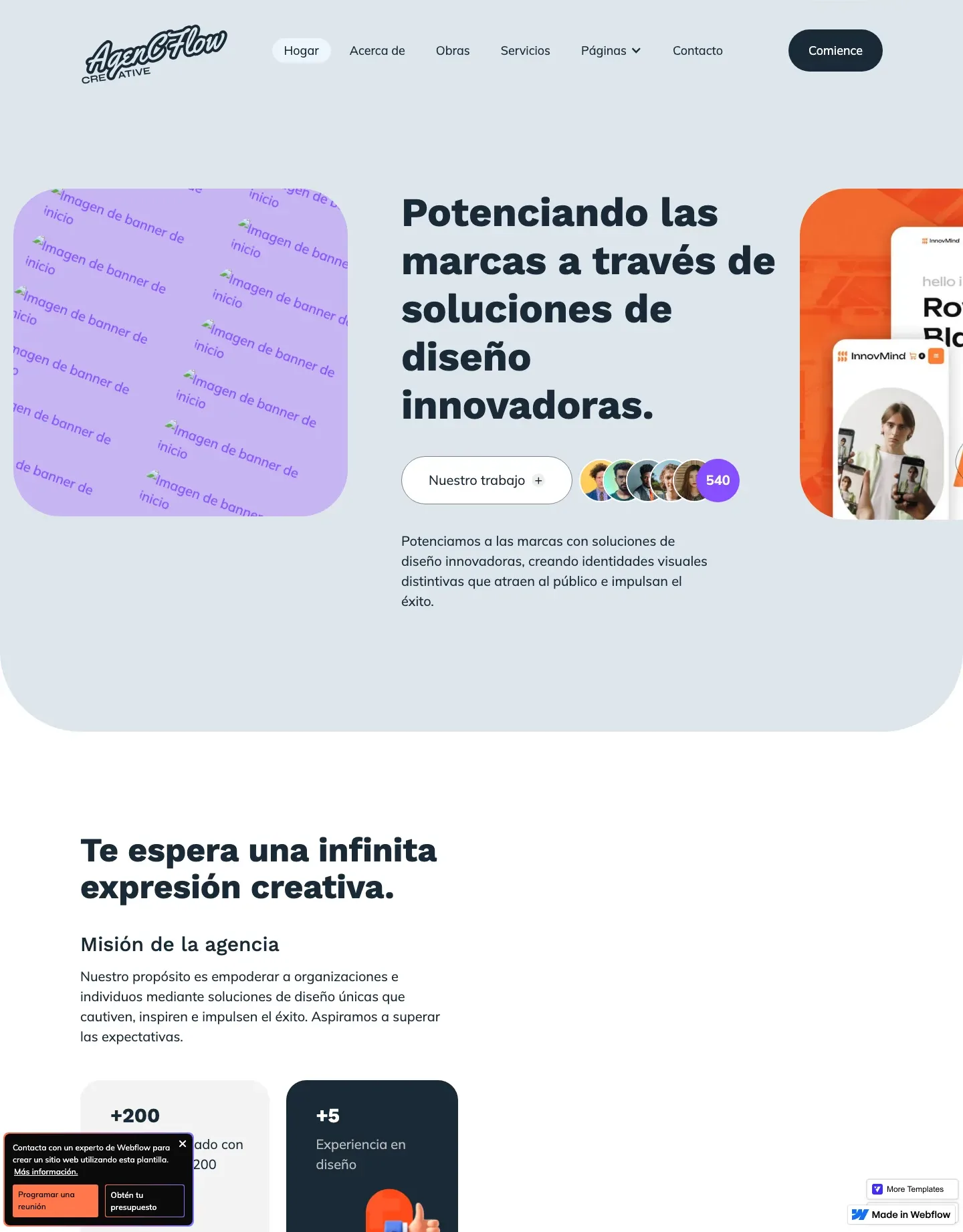 Diseño de página web para agencias y estudios