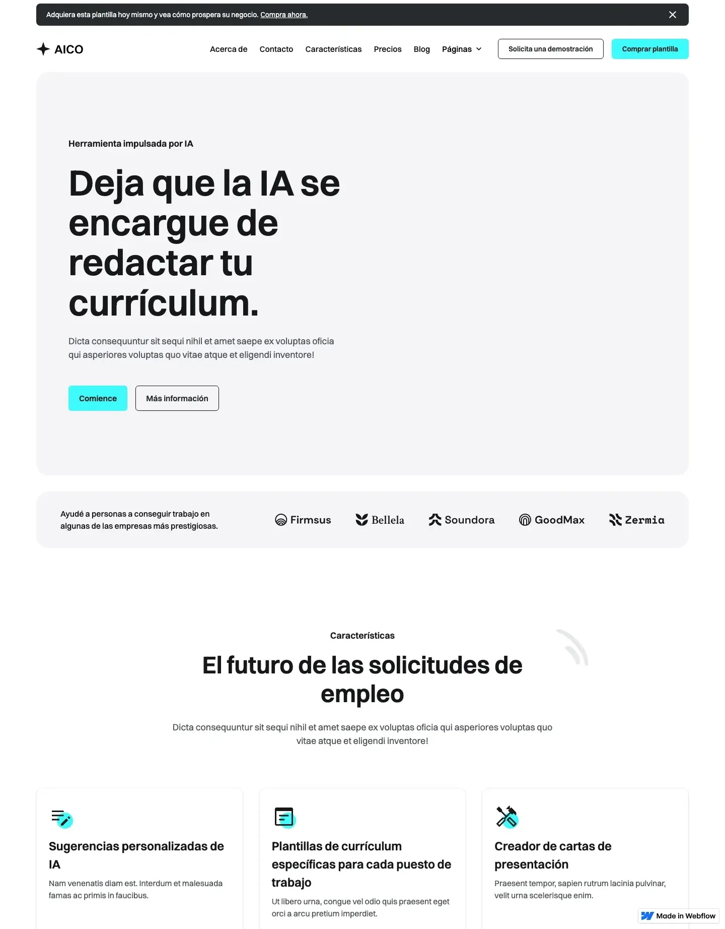Diseño de página web para landing pages