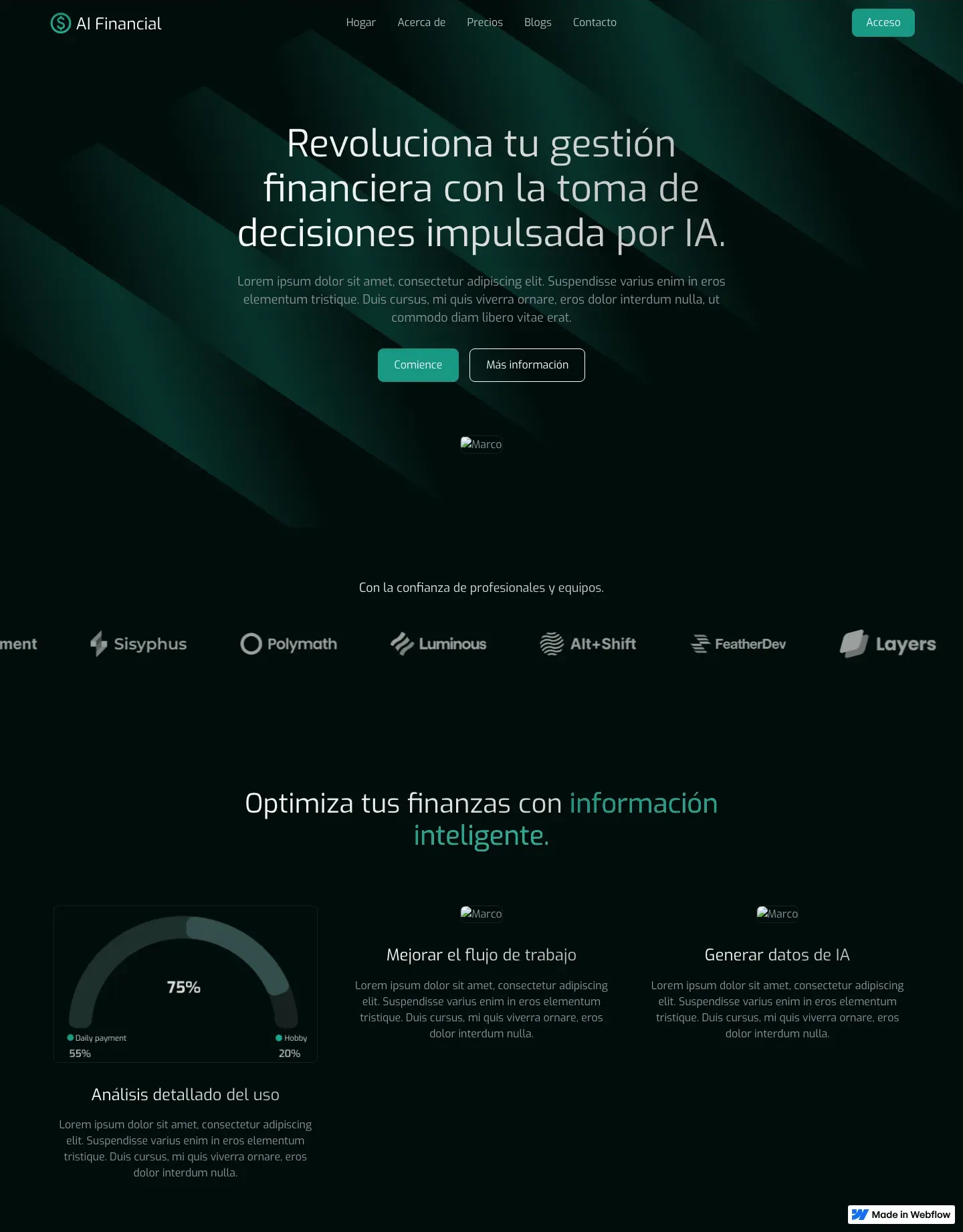 Diseño de página web para landing pages