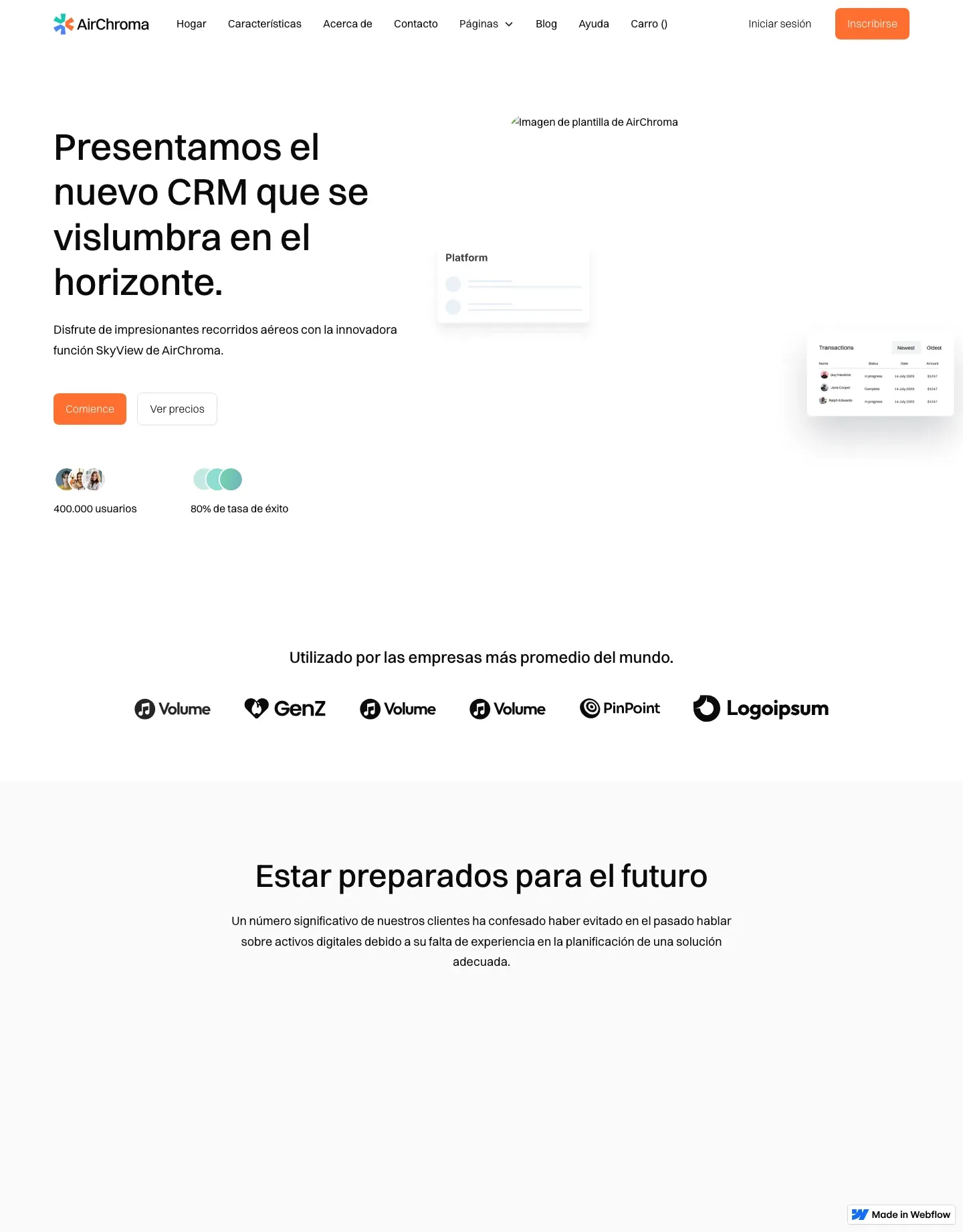 Diseño de página web para landing pages