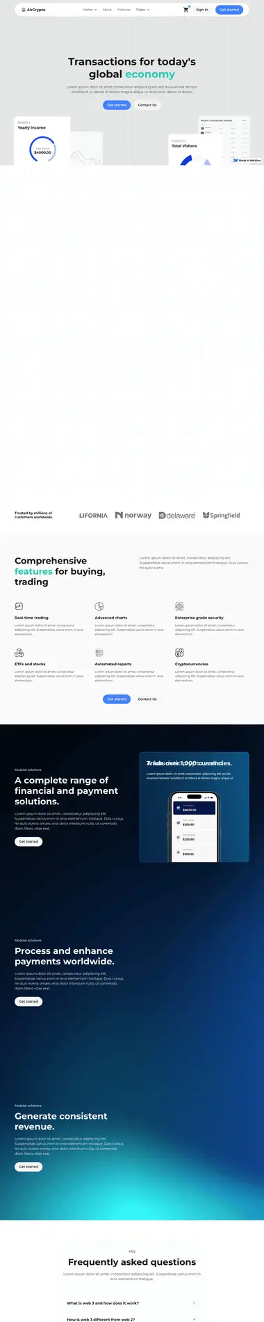 Diseño de página web para finanzas y seguros