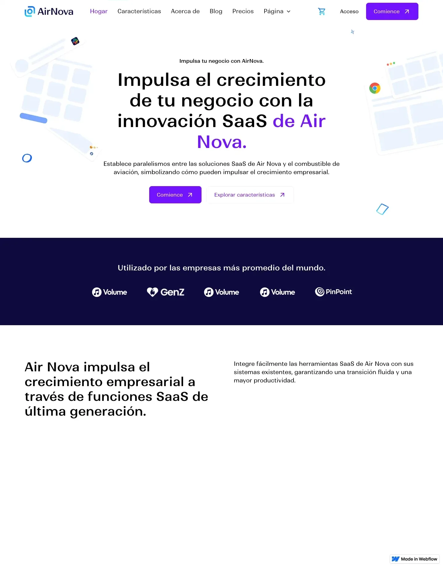 Diseño de página web para software y apps