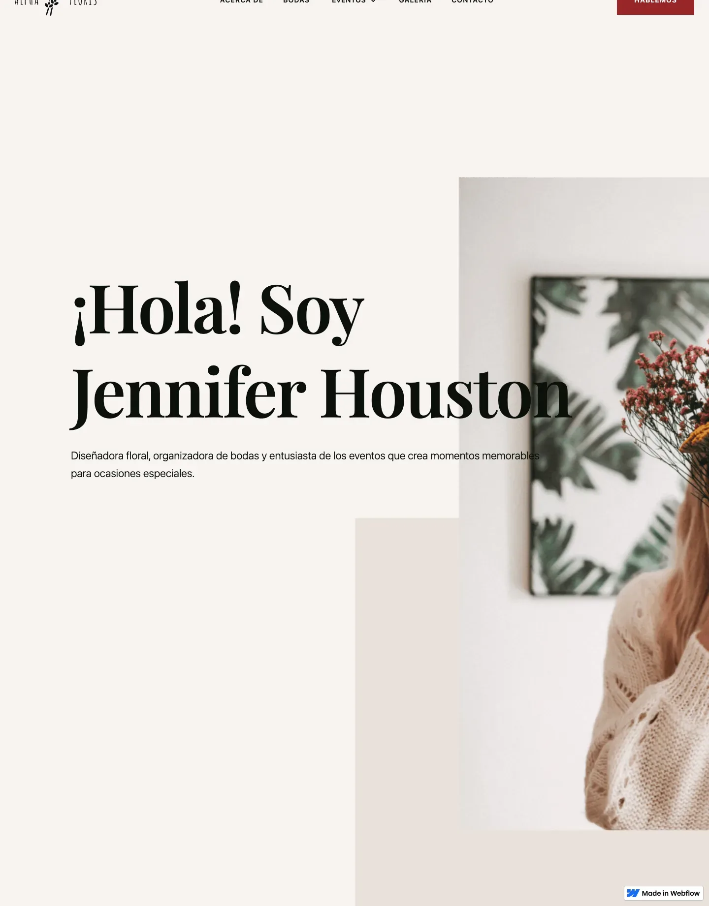 Diseño de página web para fotografía y eventos