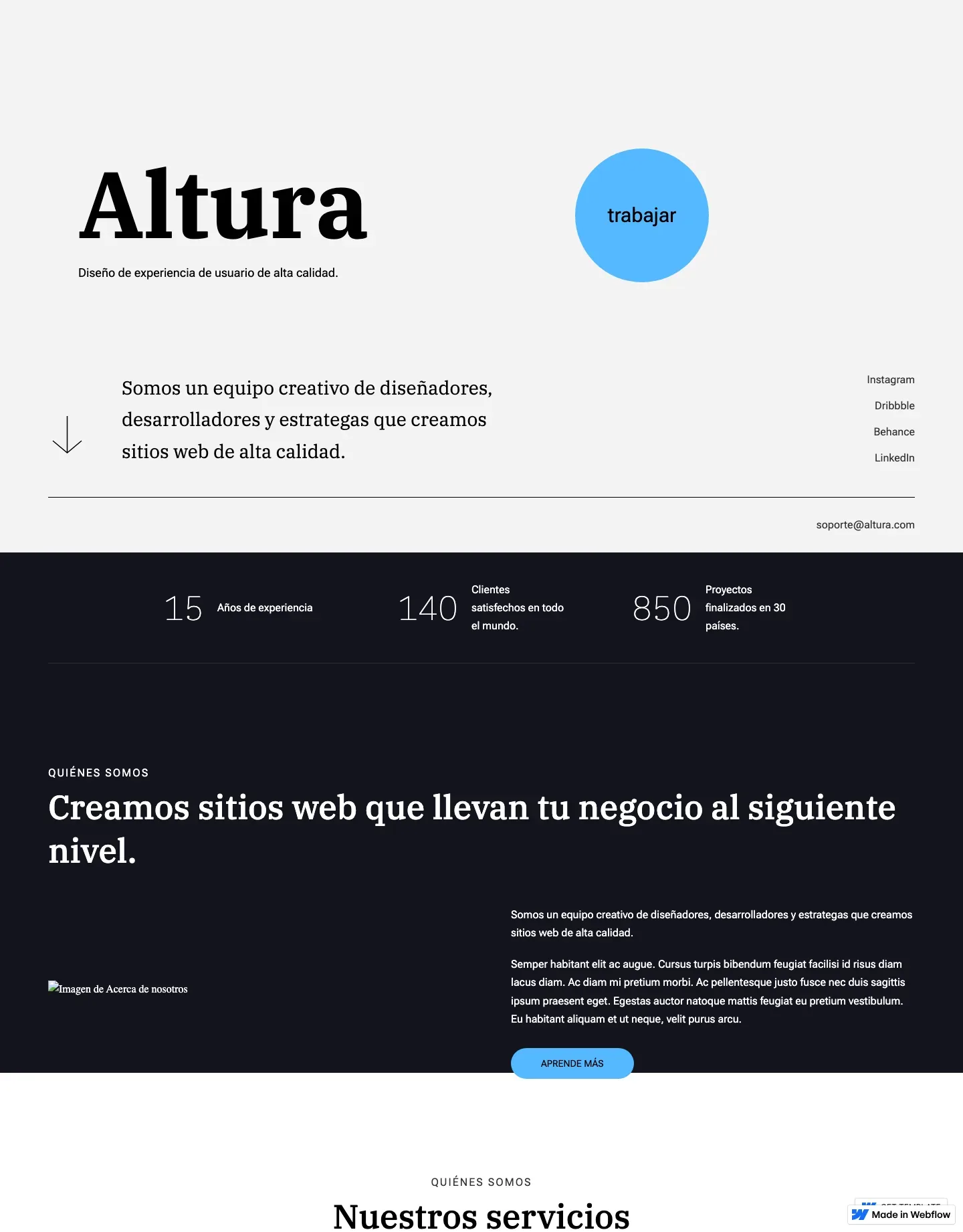Diseño de página web para agencias y estudios