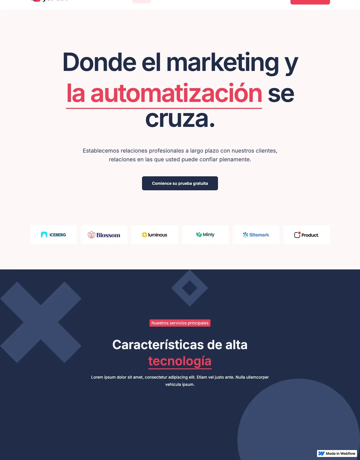 Diseño de página web para landing pages