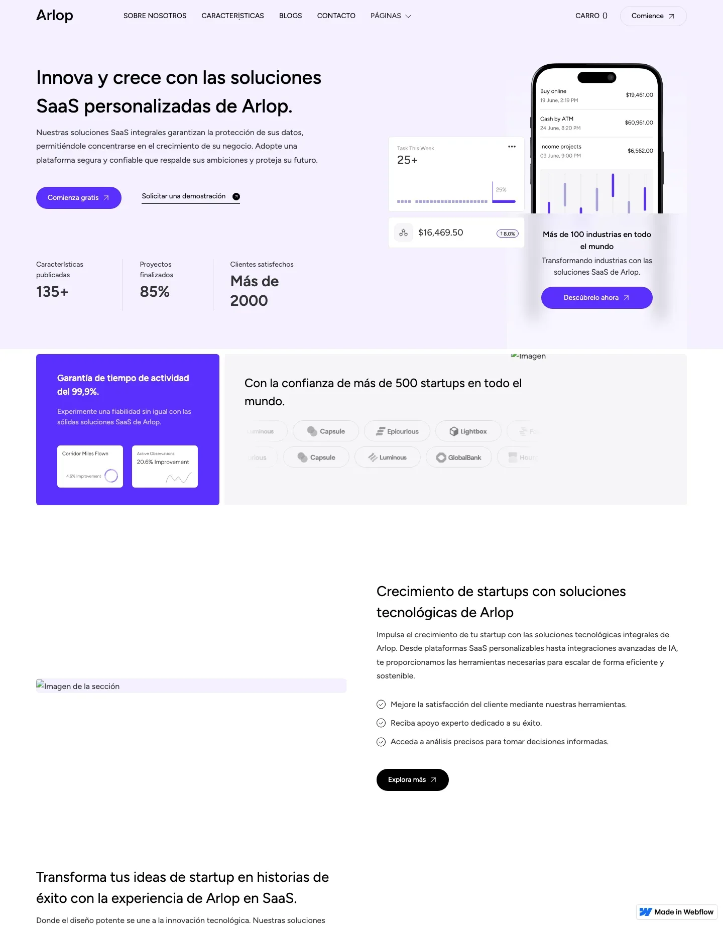 Diseño de página web para landing pages