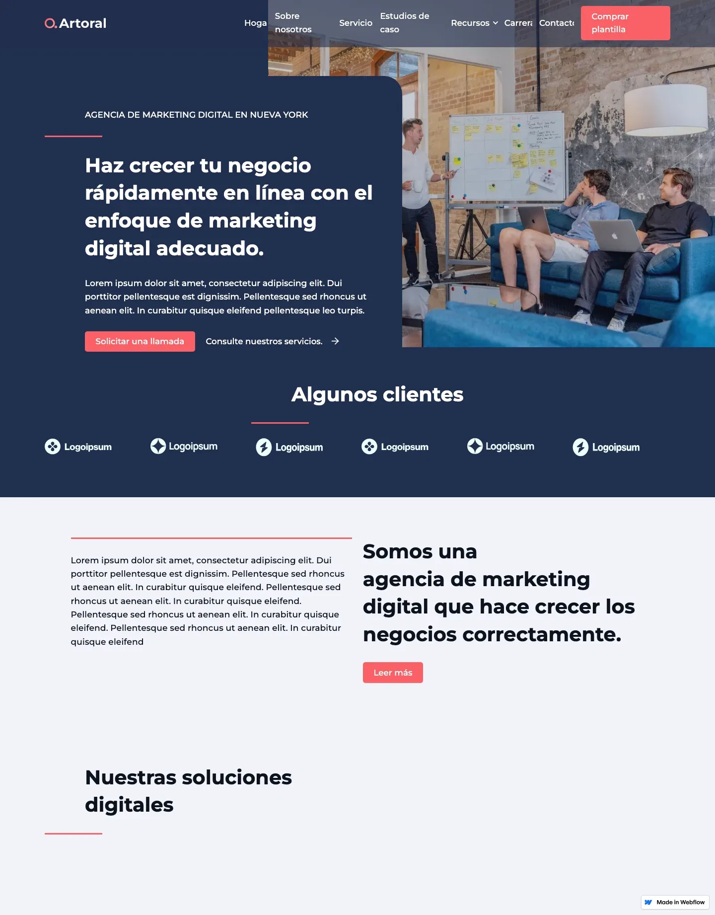 Diseño de página web para agencias y estudios