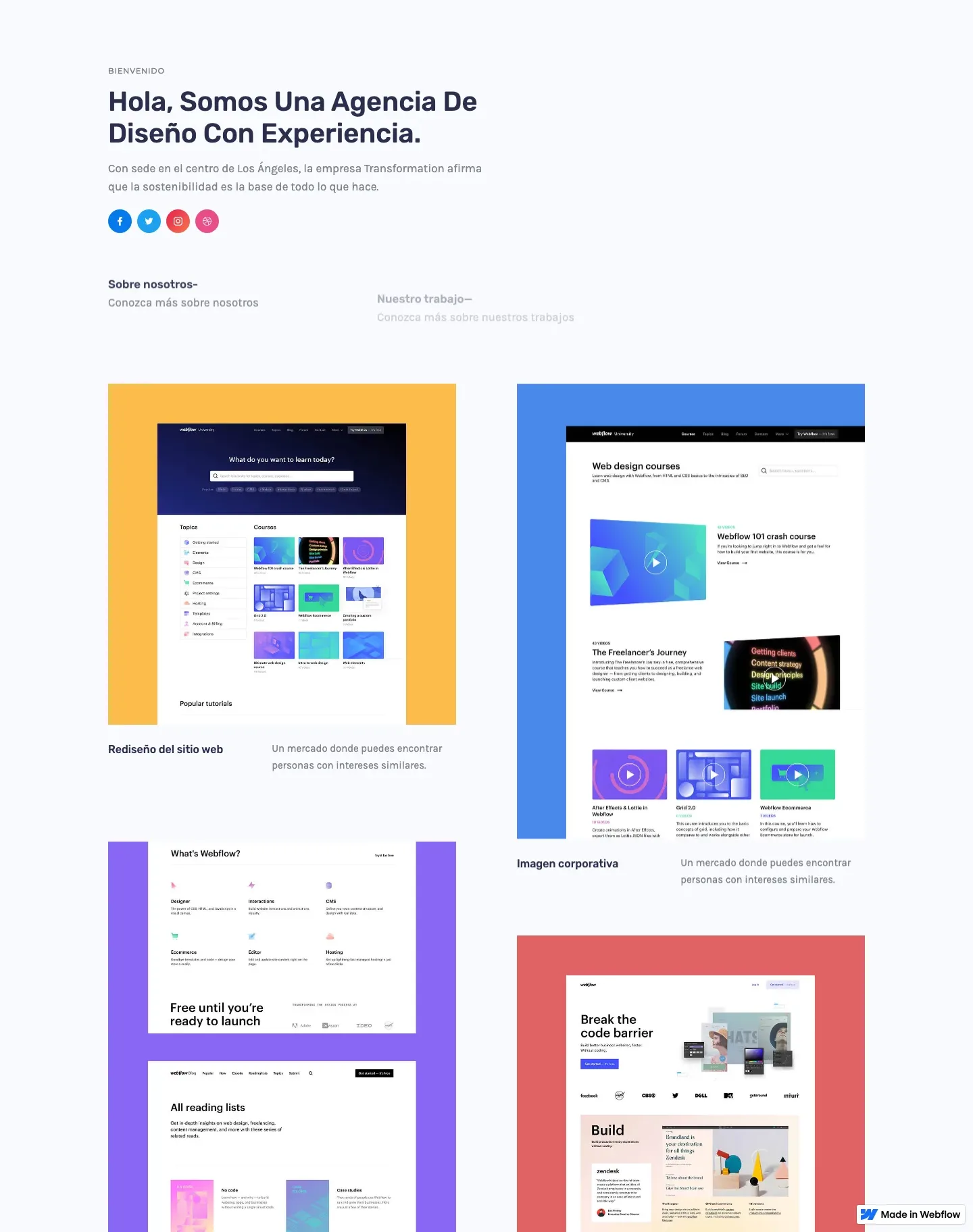 Diseño de página web para agencias y estudios