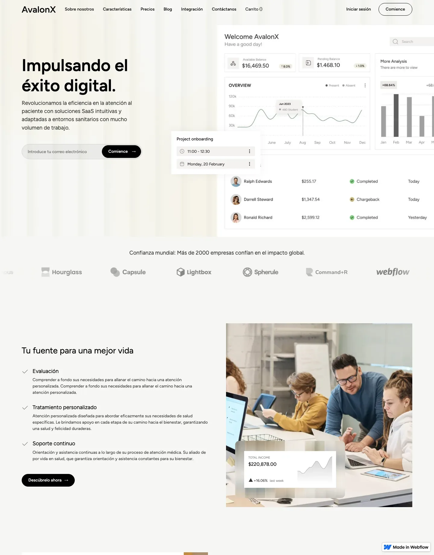Diseño de página web para landing pages
