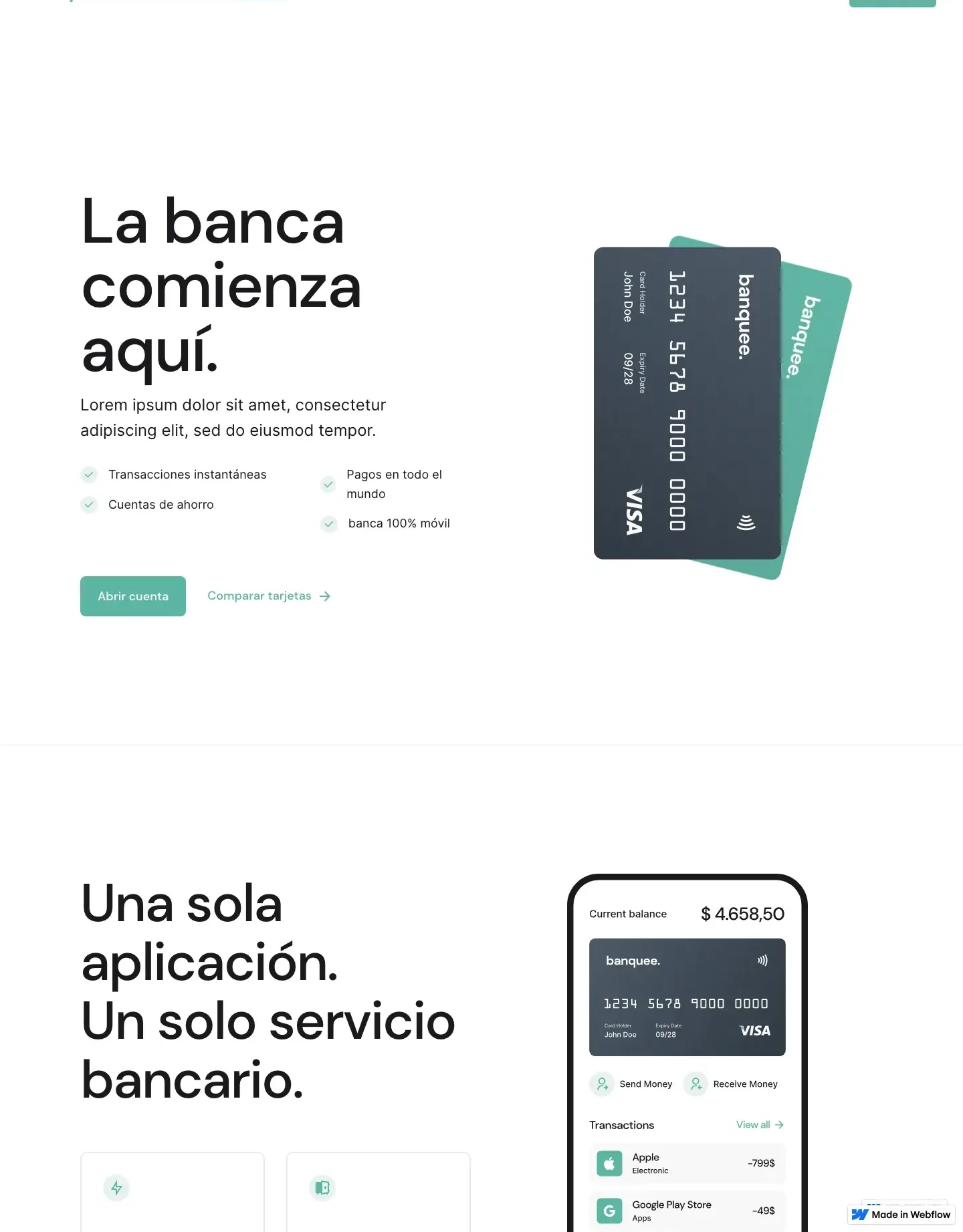 Diseño de página web para finanzas y seguros