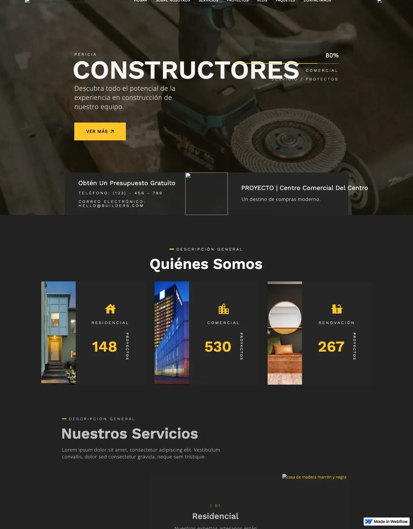 Diseño de página web para construcción y arquitectura