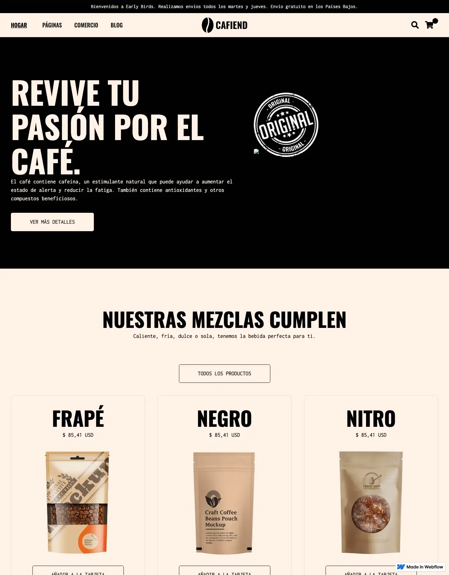 Diseño de página web para restaurantes y cafés
