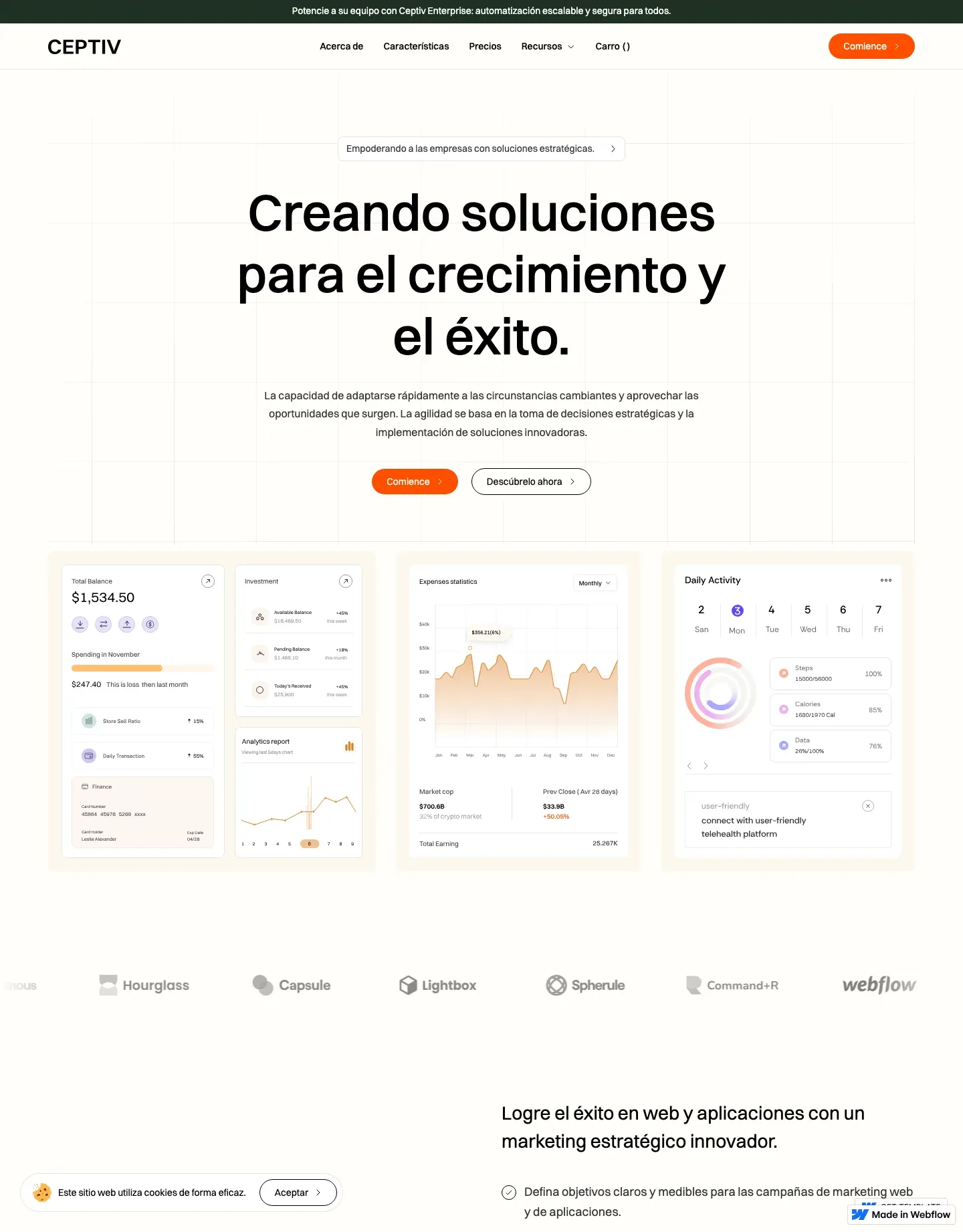 Diseño de página web para software y apps
