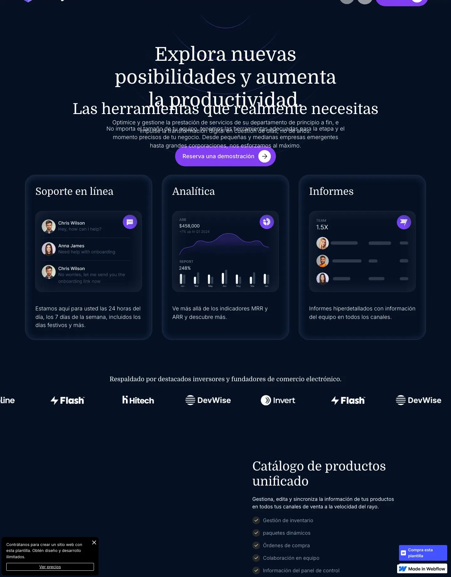 Diseño de página web para software y apps