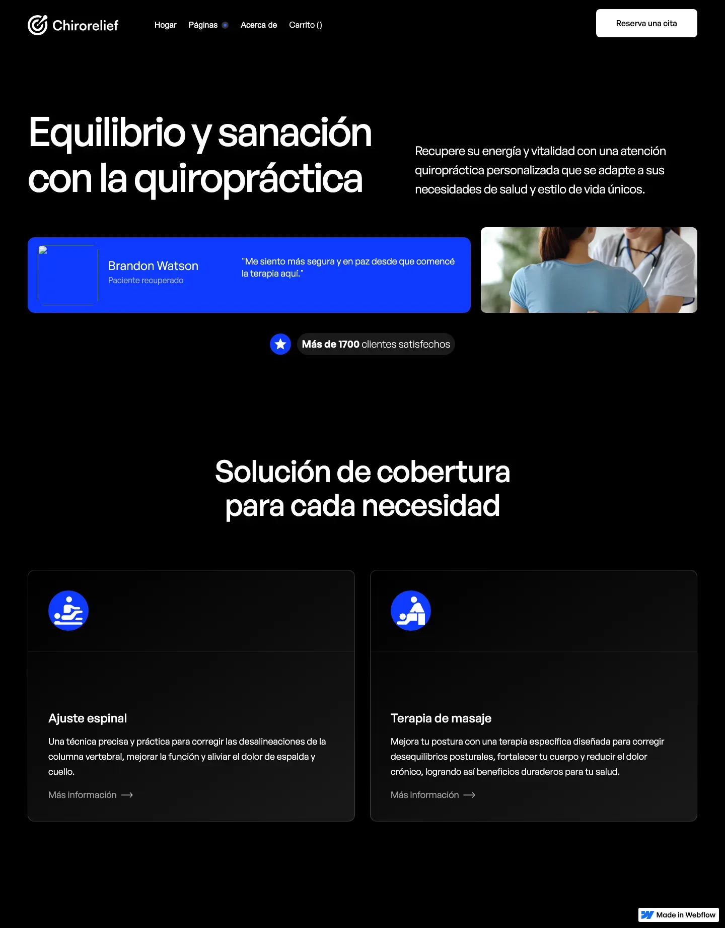 Diseño de página web para salud y bienestar