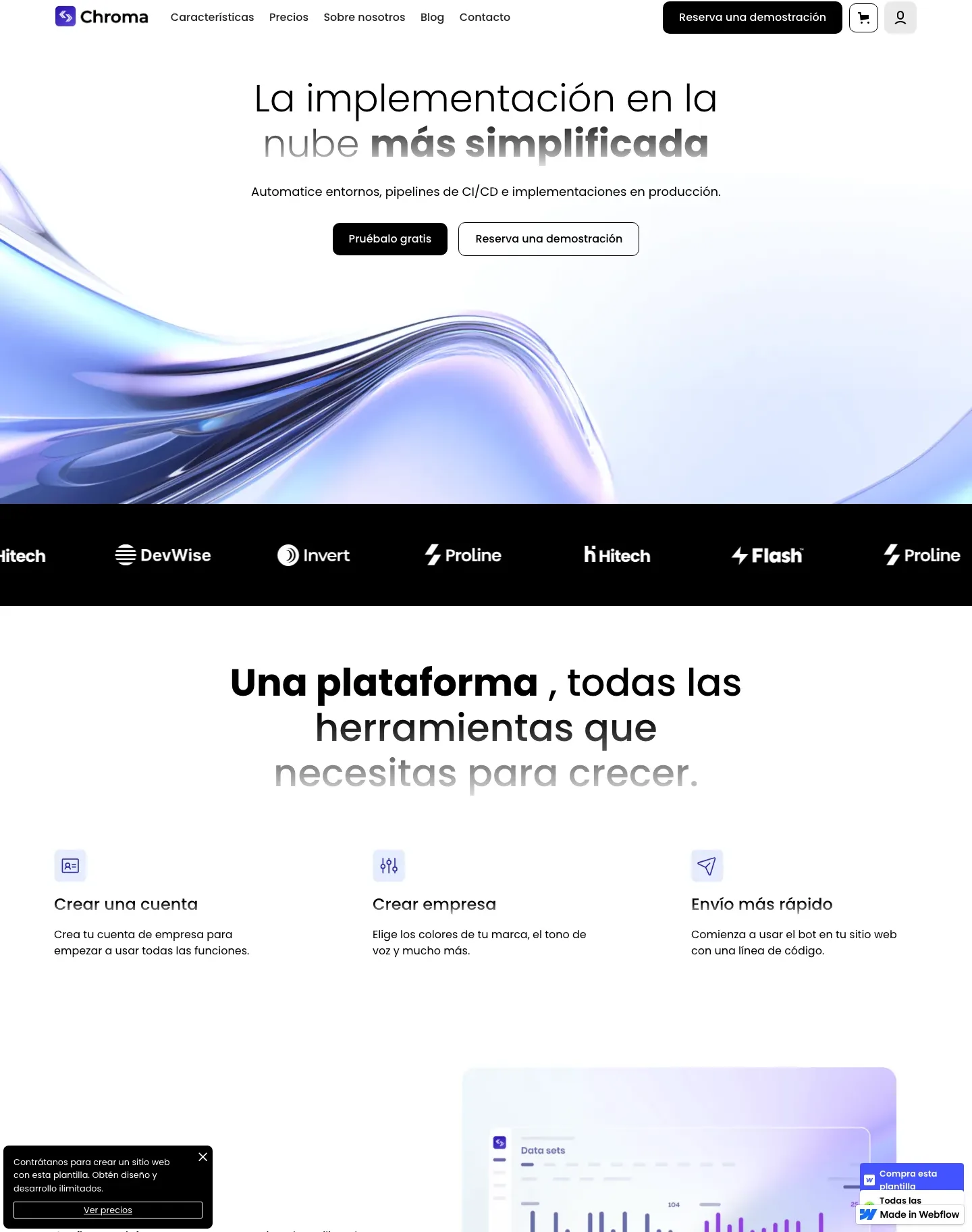 Diseño de página web para software y apps
