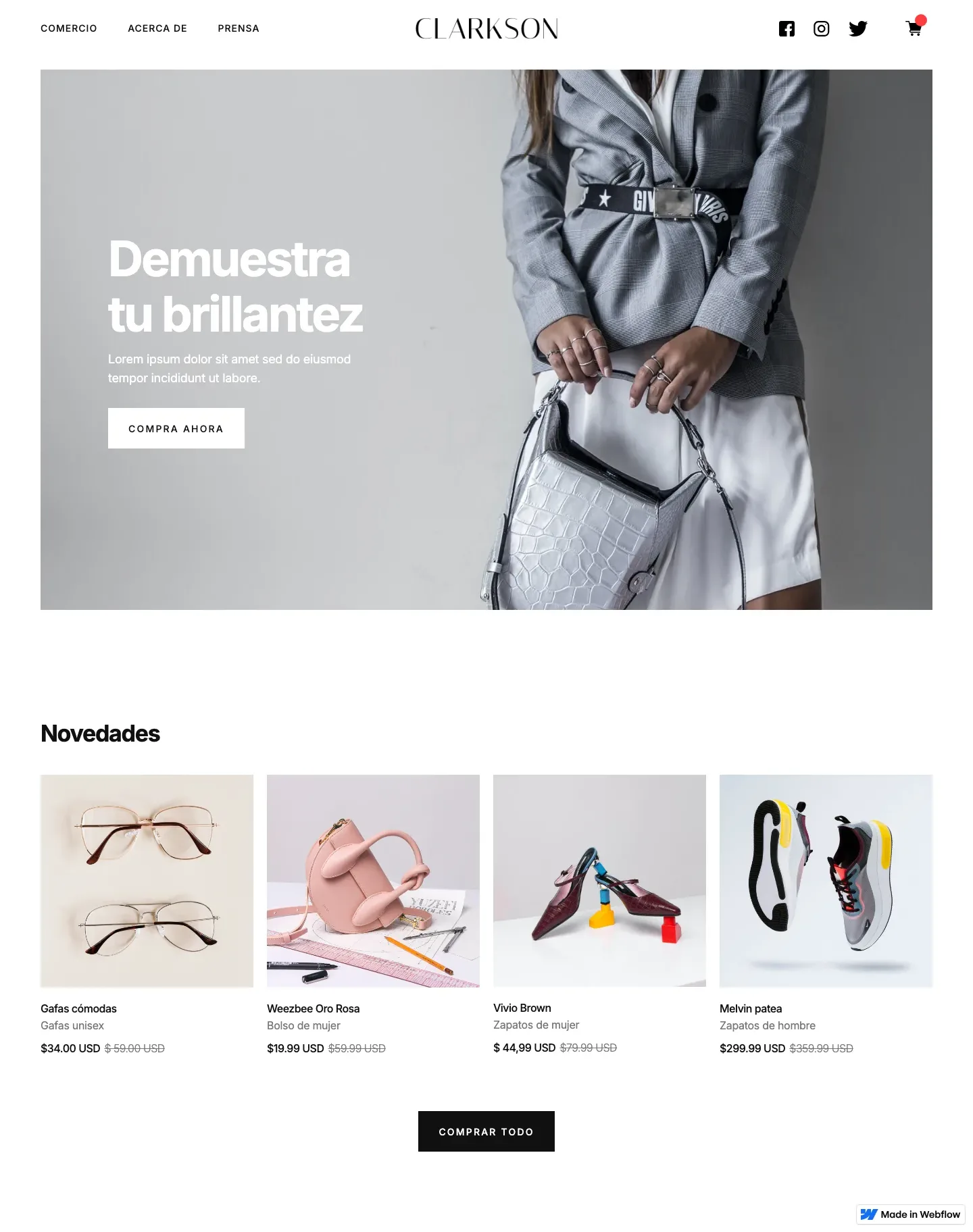 Diseño de página web para tienda online