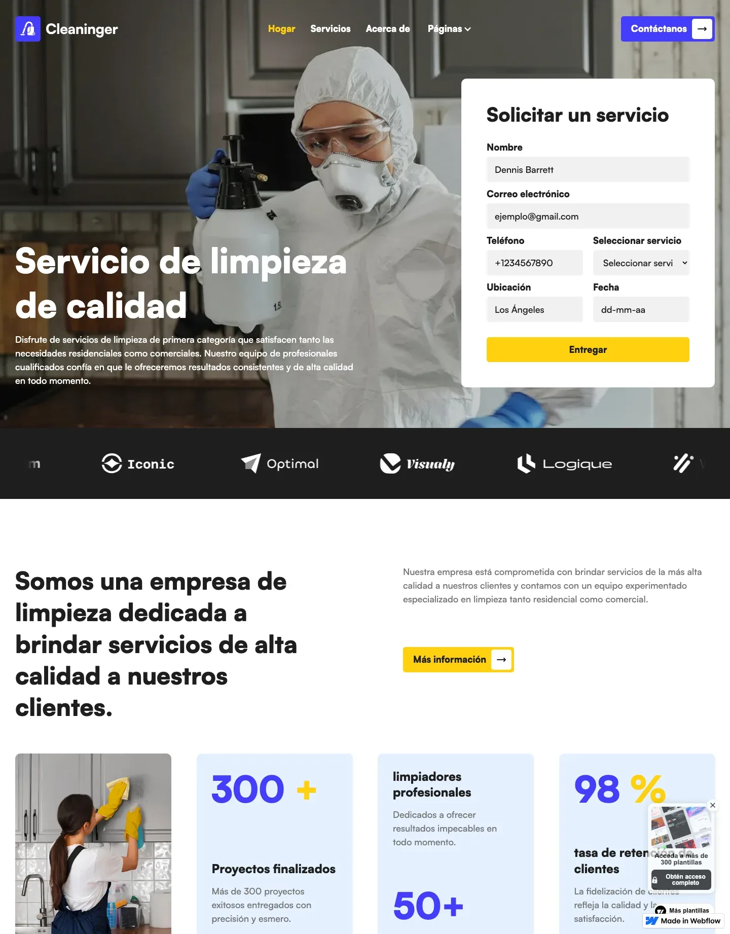 Diseño de página web para servicios y mantenimiento