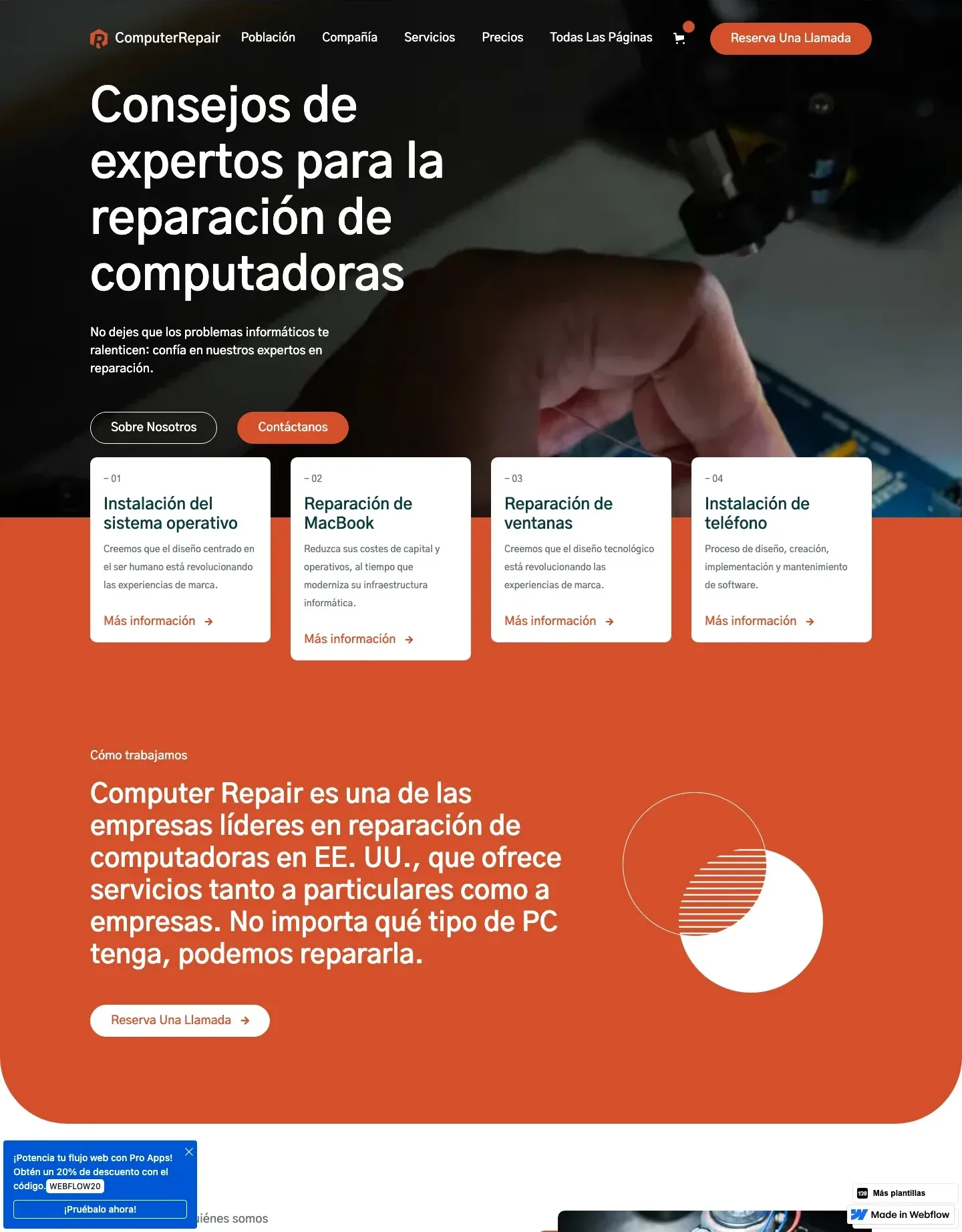 Diseño de página web para servicios y mantenimiento