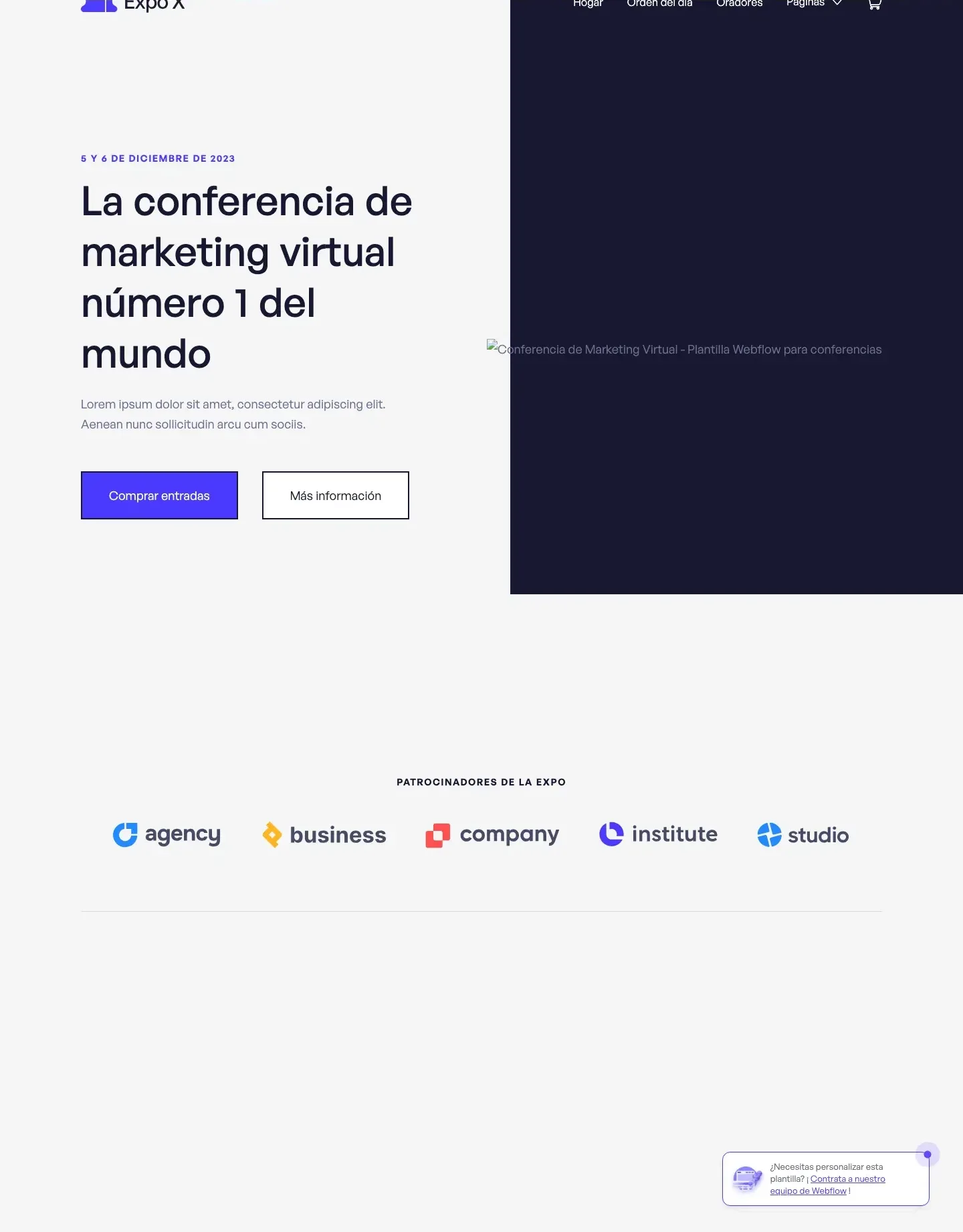 Diseño de página web para fotografía y eventos