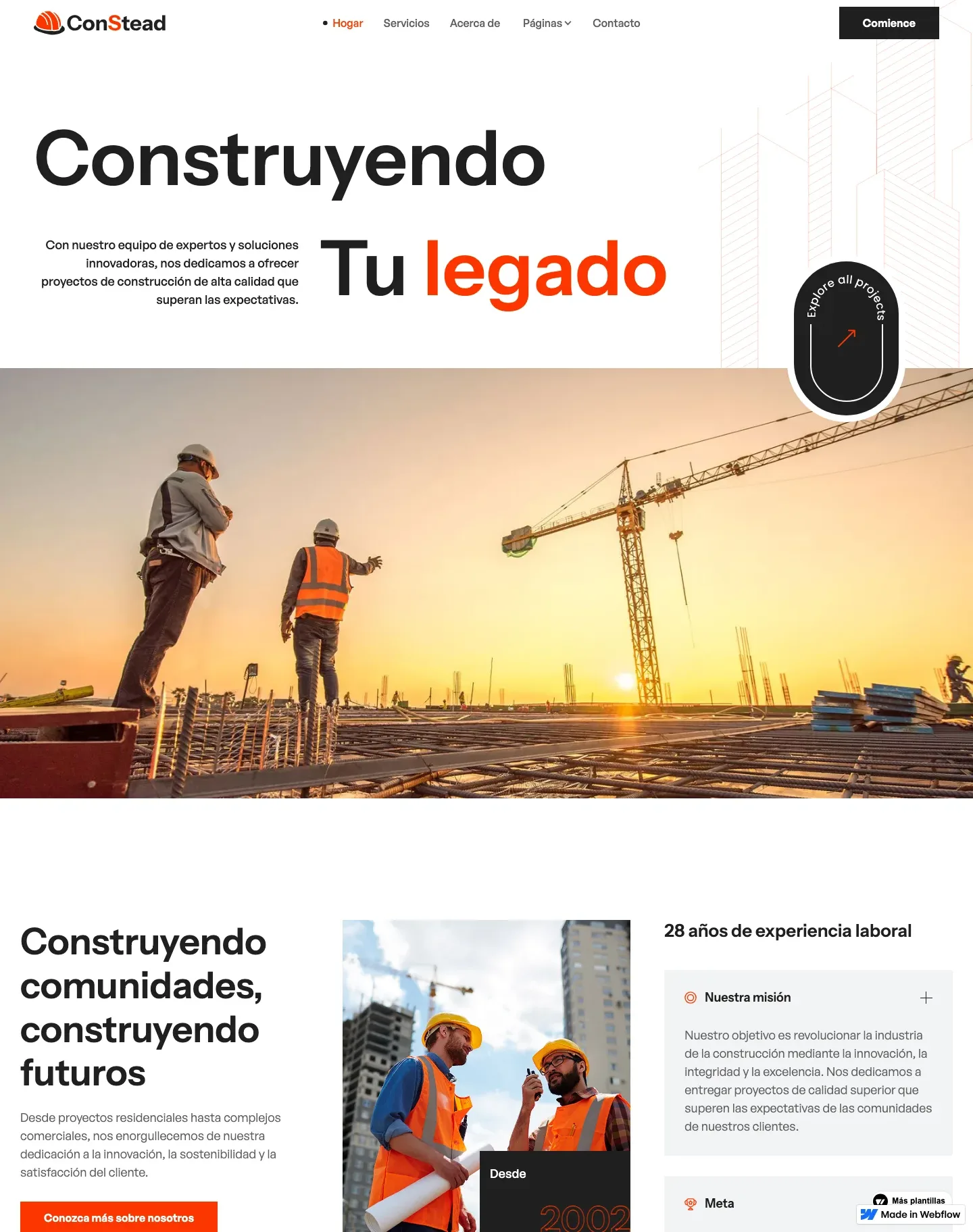 Diseño de página web para construcción y arquitectura