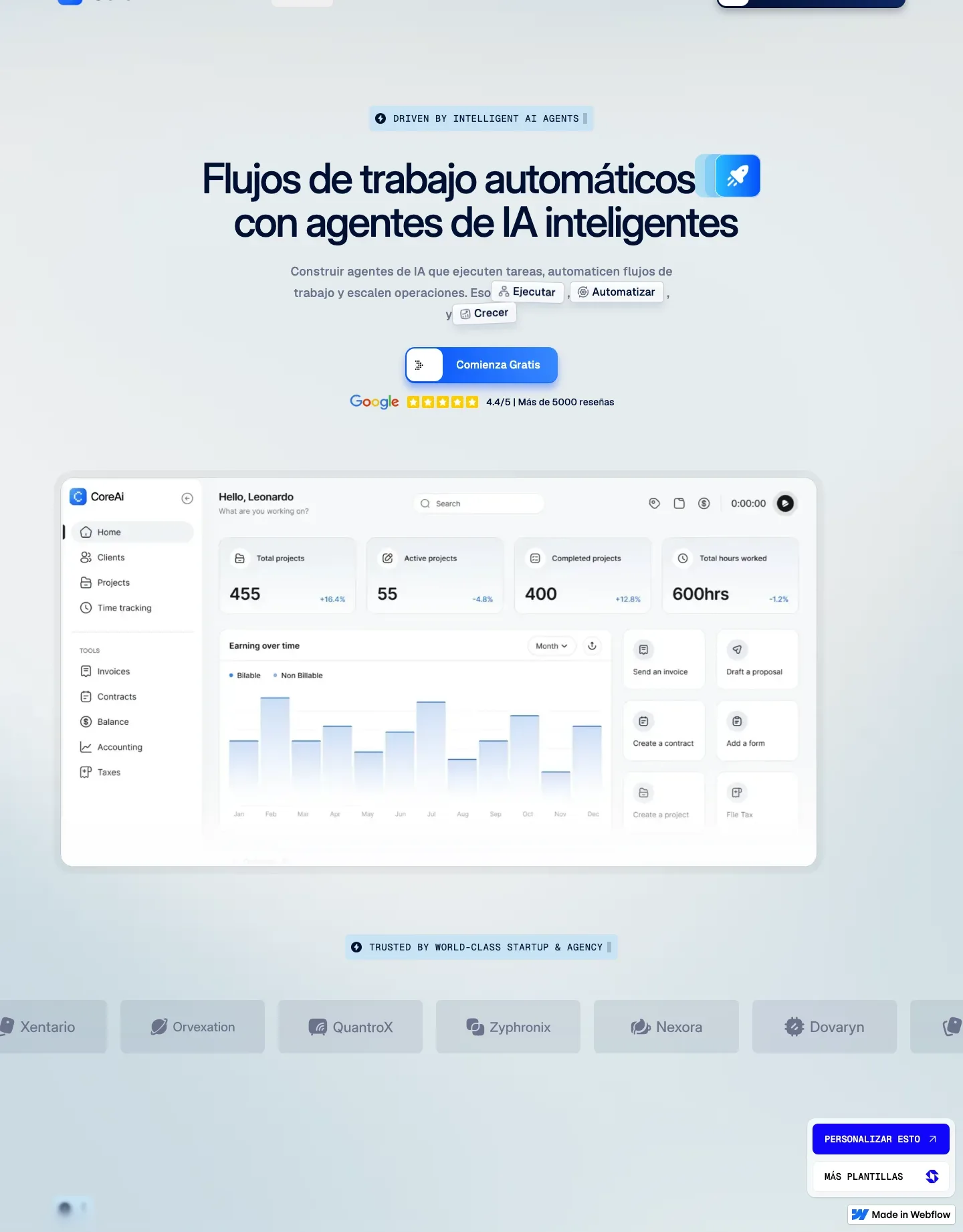 Diseño de página web para software y apps