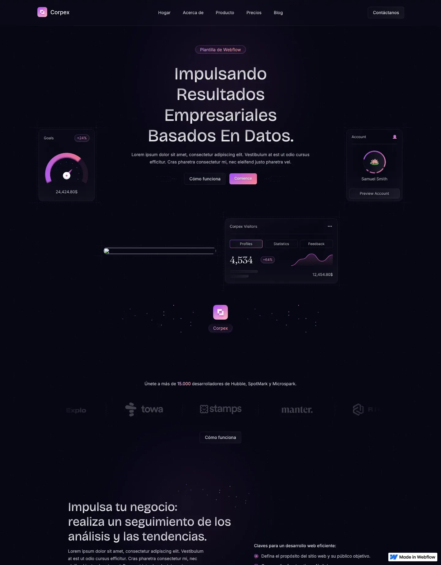Diseño de página web para landing pages