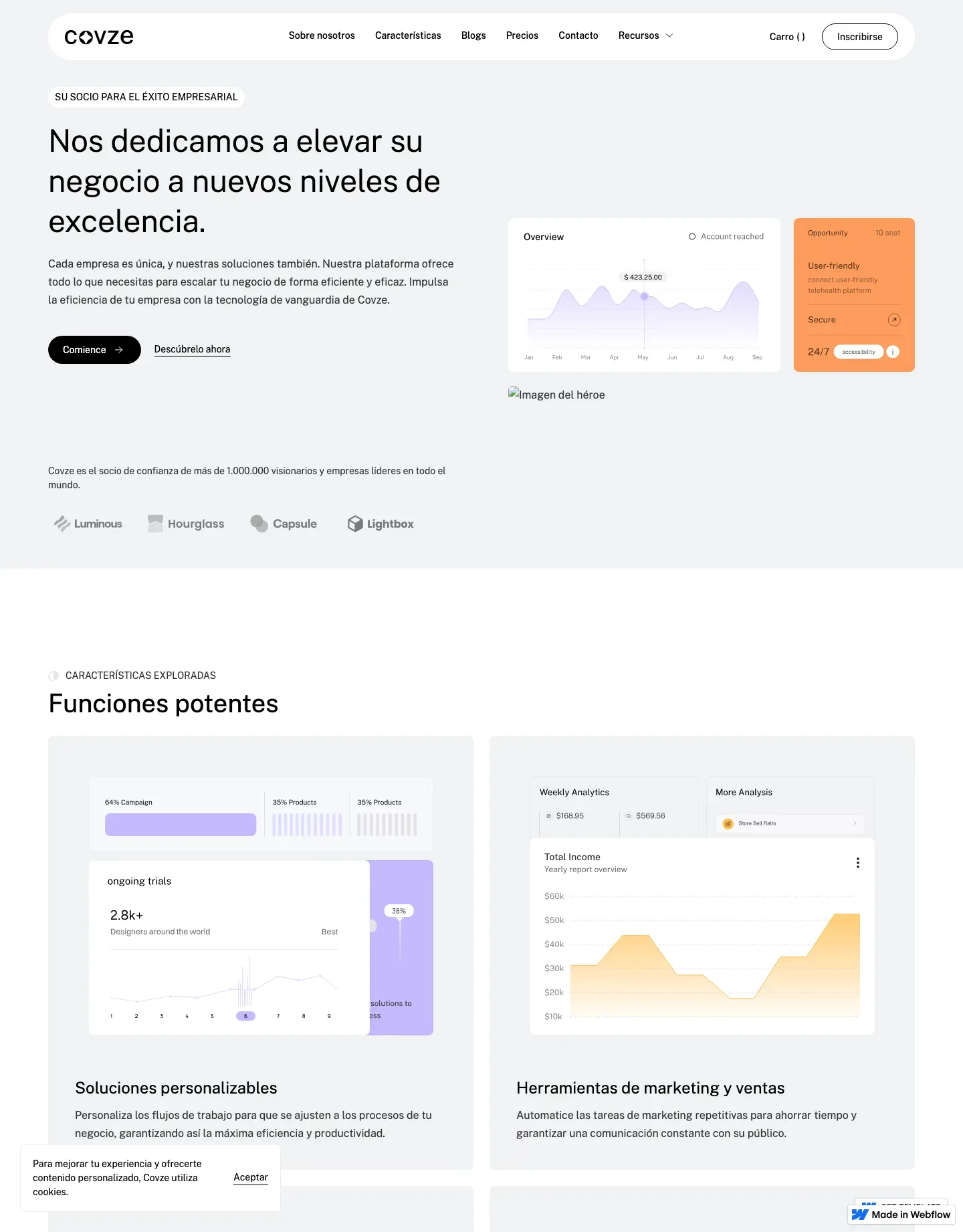 Diseño de página web para software y apps