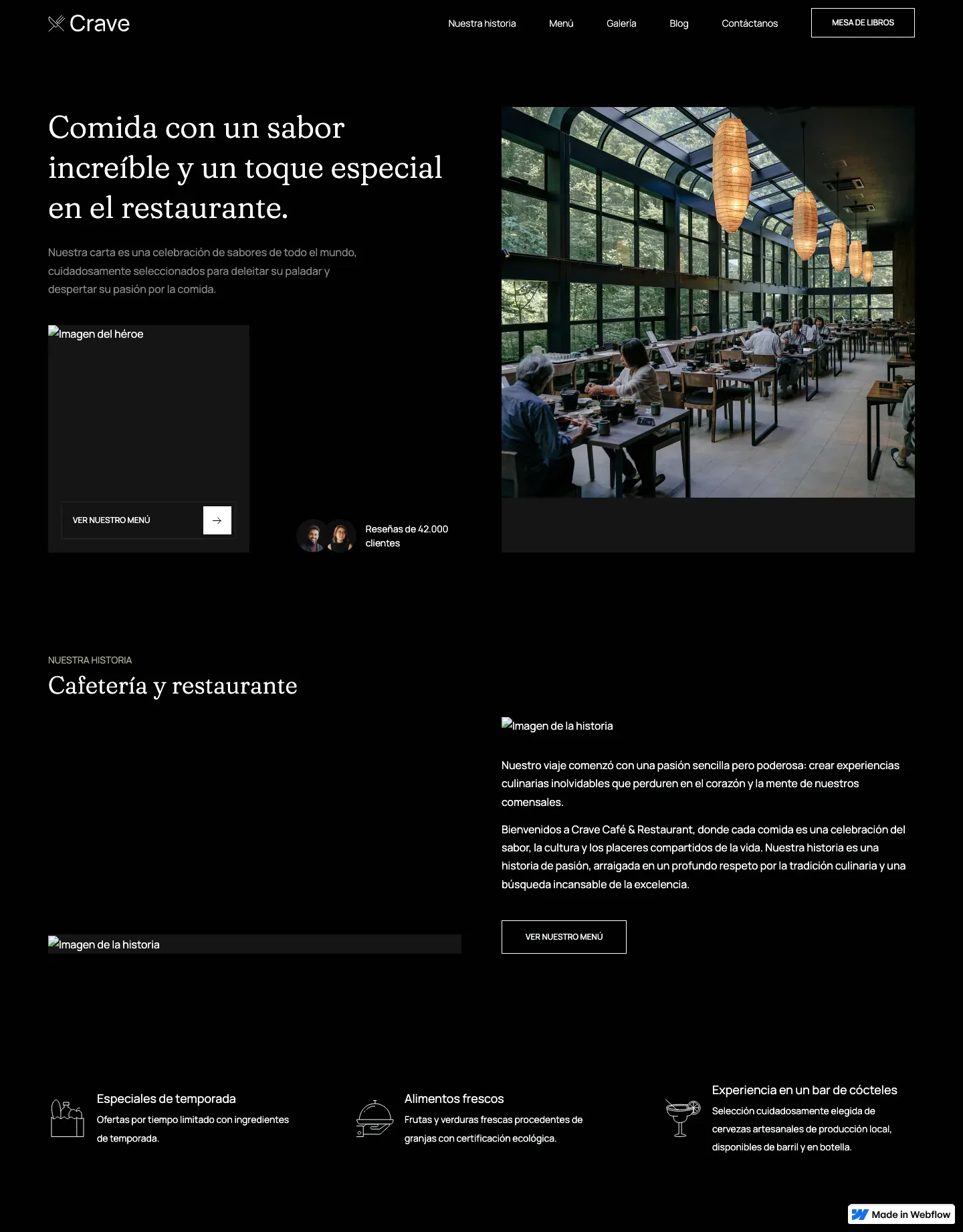 Diseño de página web para restaurantes y cafés