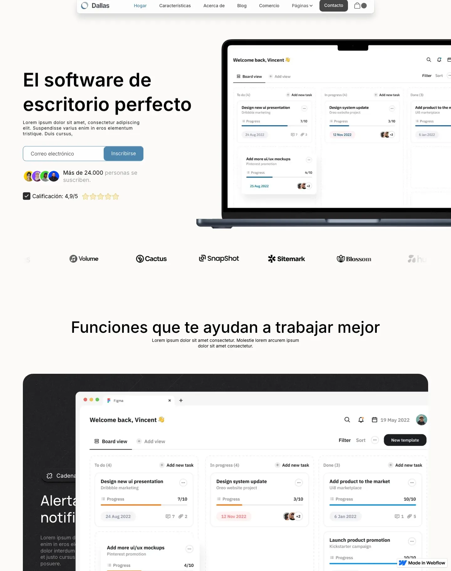 Diseño de página web para landing pages