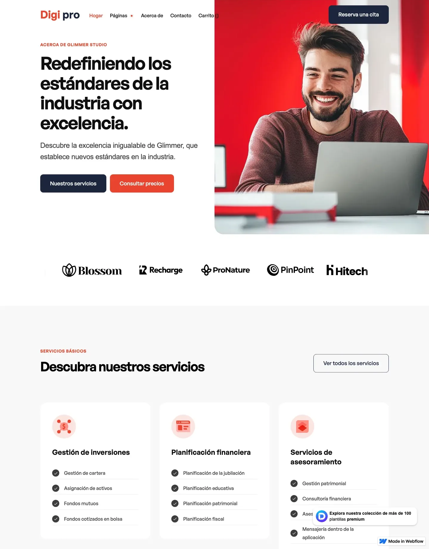 Diseño de página web para landing pages