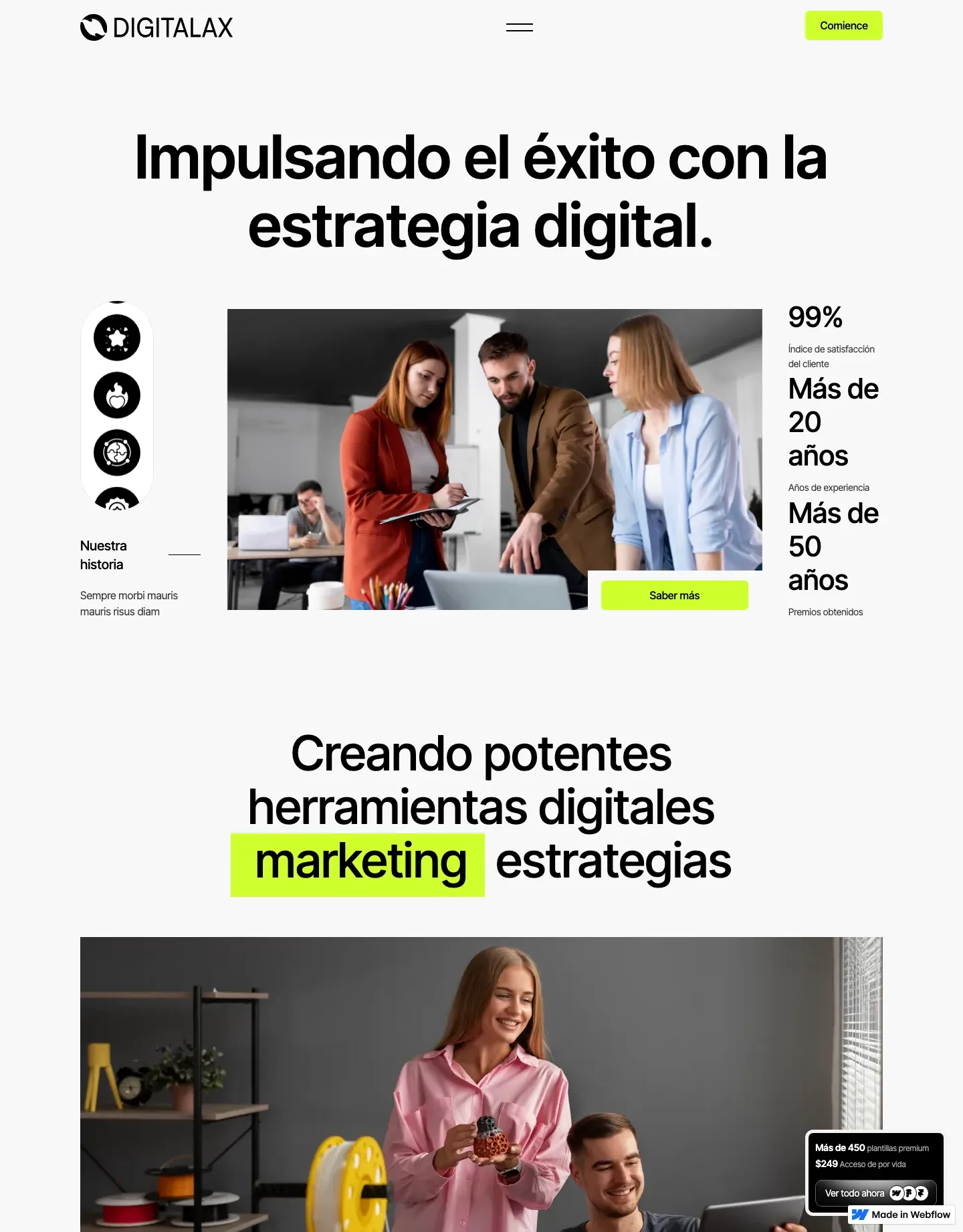 Diseño de página web para software y apps