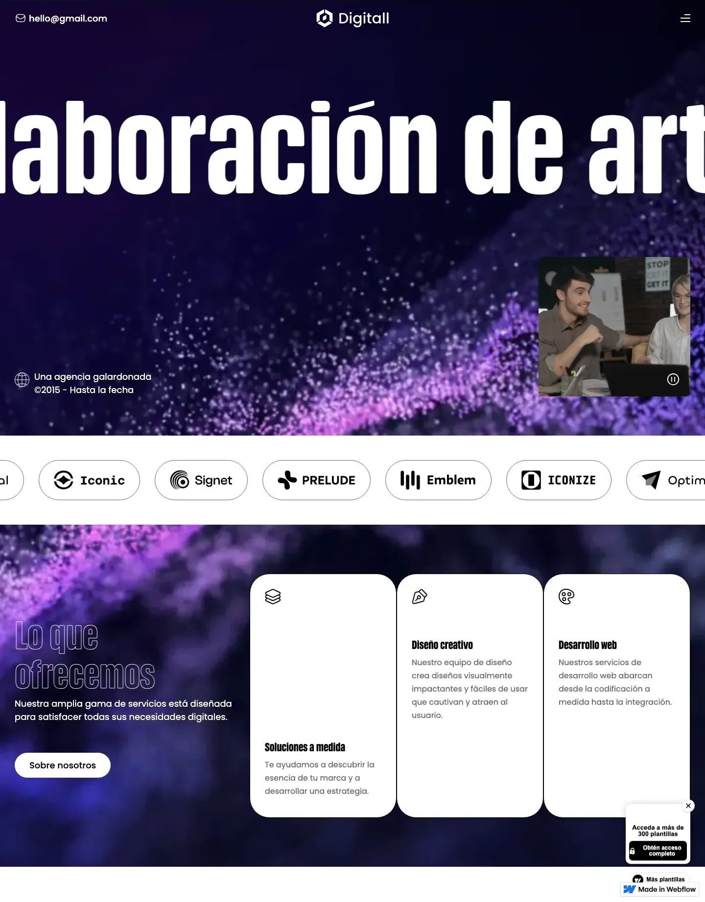 Diseño de página web para software y apps