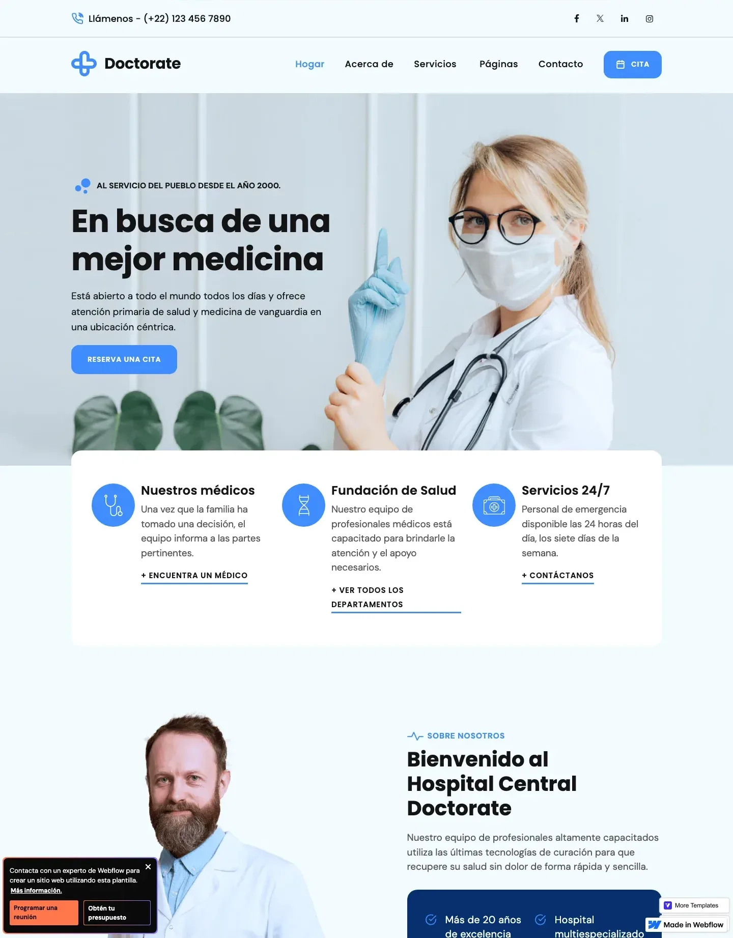 Diseño de página web para salud y bienestar