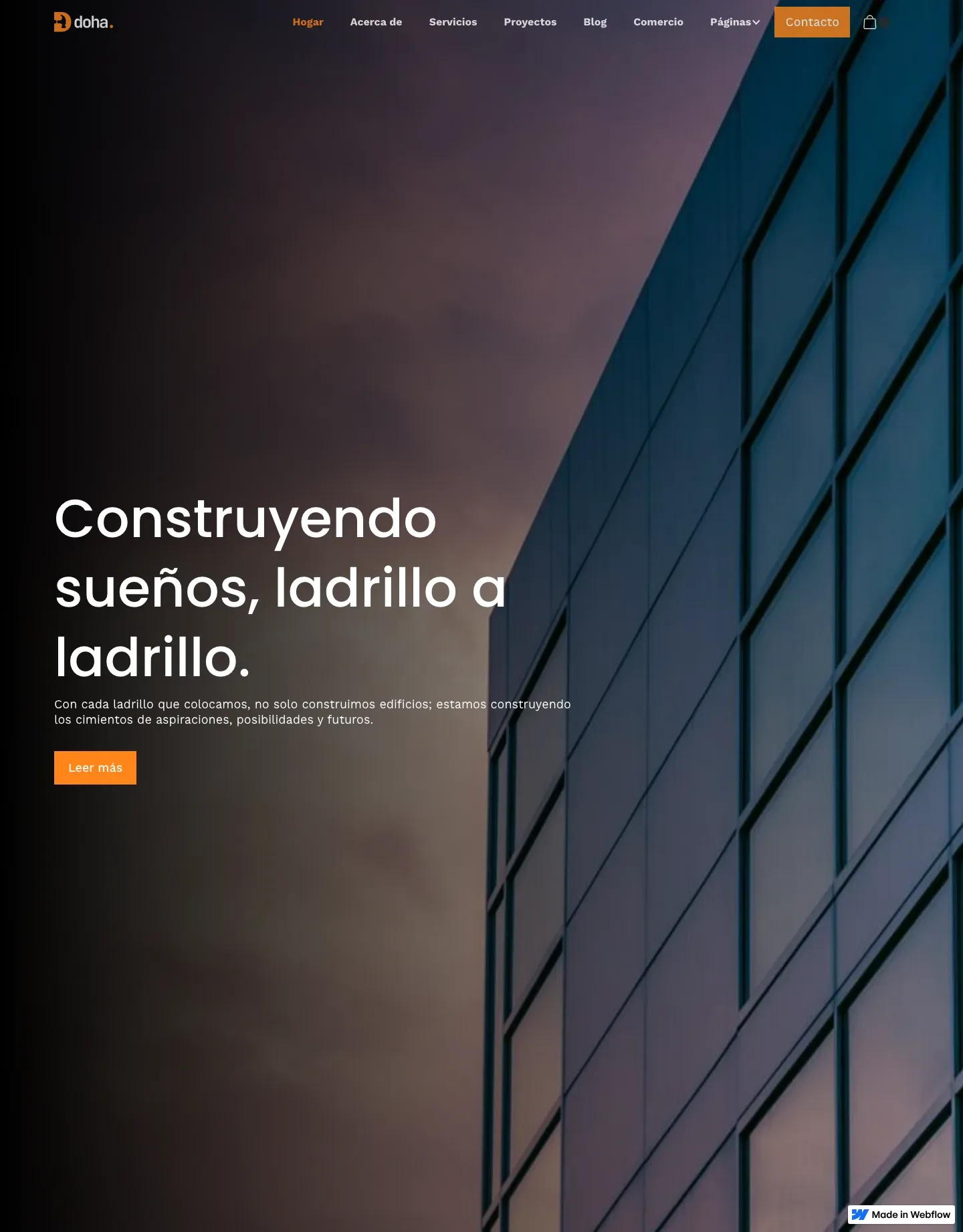 Diseño de página web para construcción y arquitectura