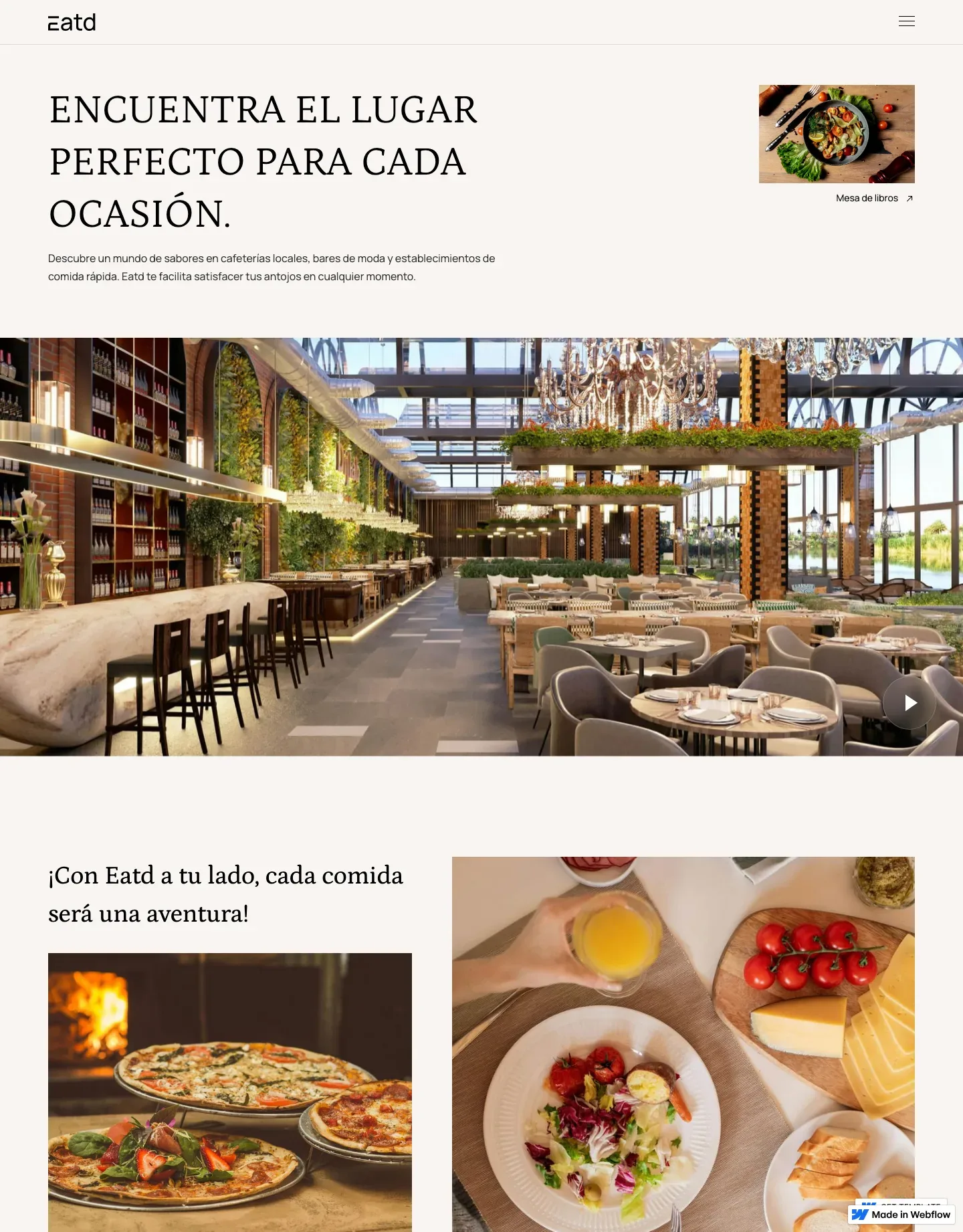 Diseño de página web para restaurantes y cafés