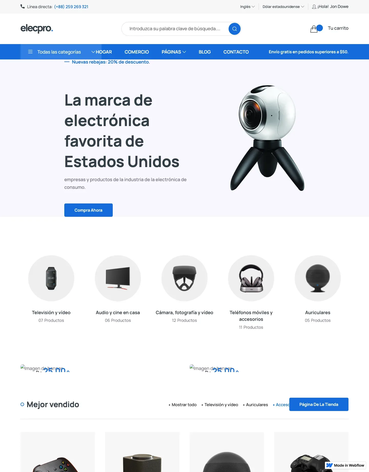 Diseño de página web para tienda online