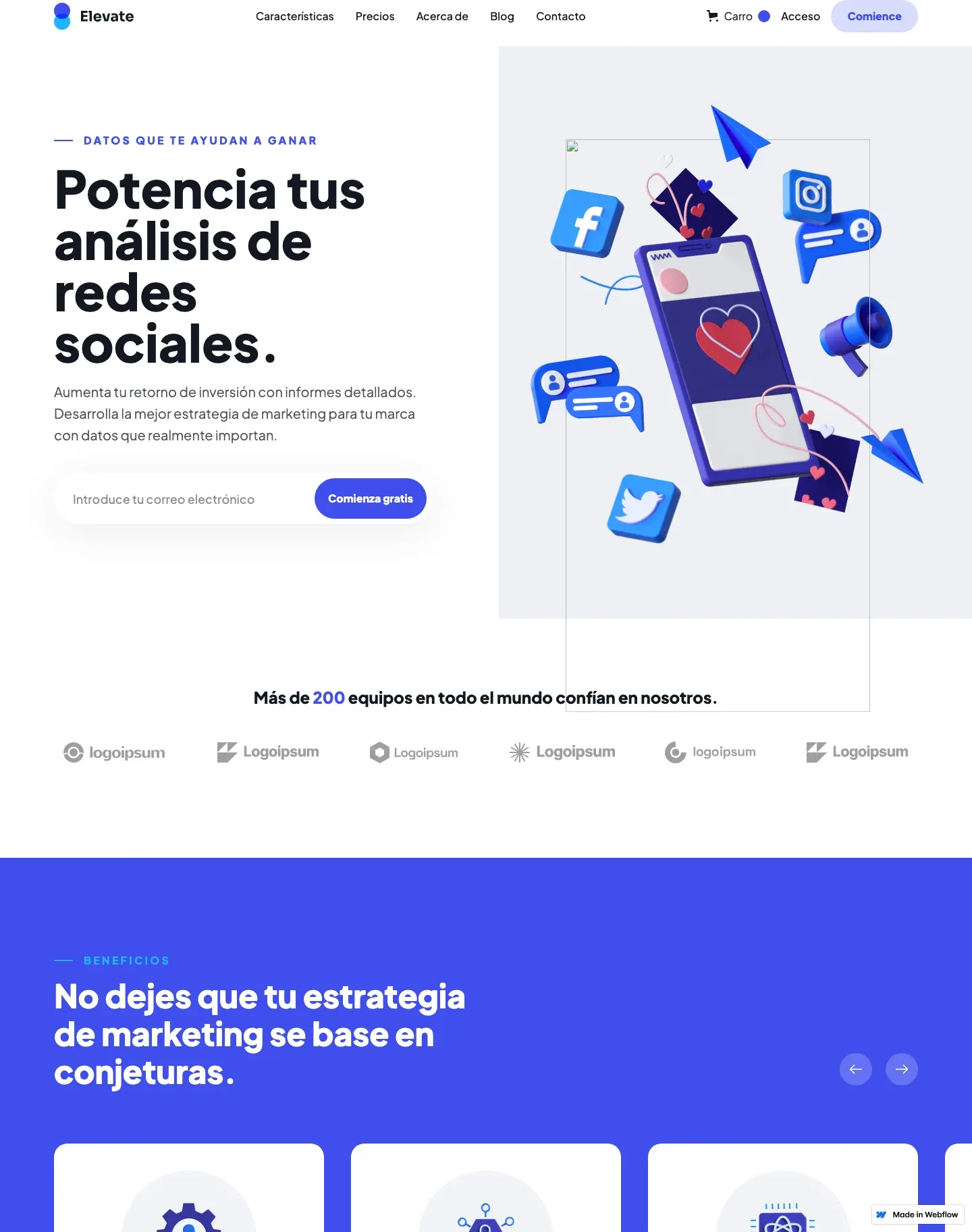Diseño de página web para landing pages