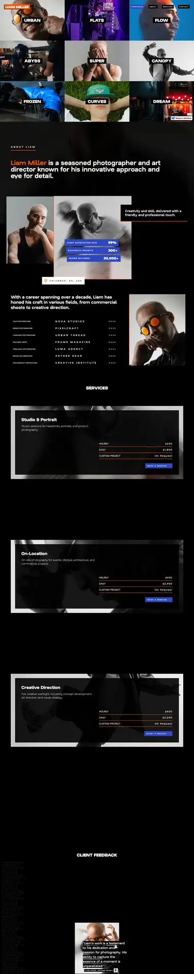 Diseño de página web para fotografía y eventos