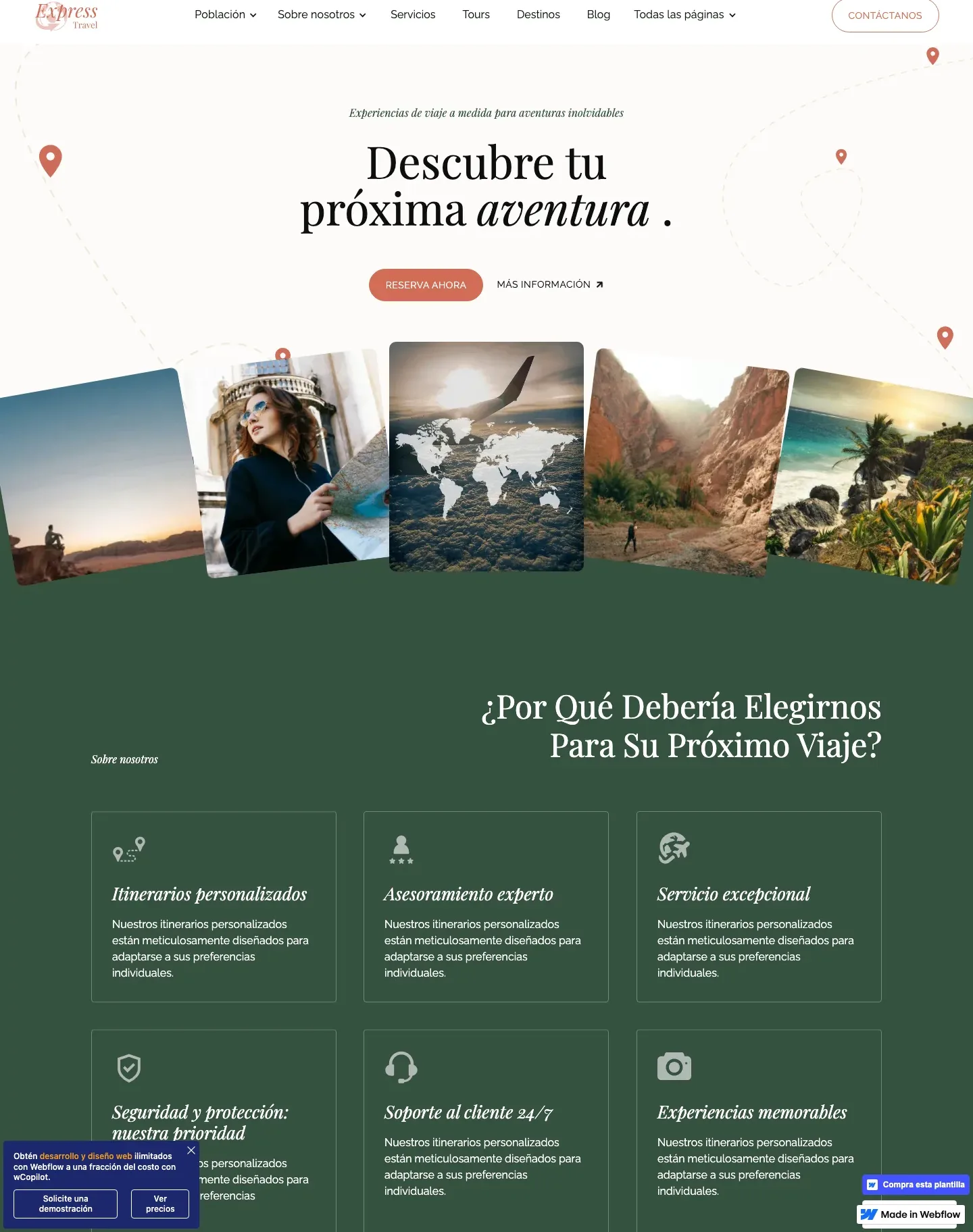 Diseño de página web para turismo y viajes
