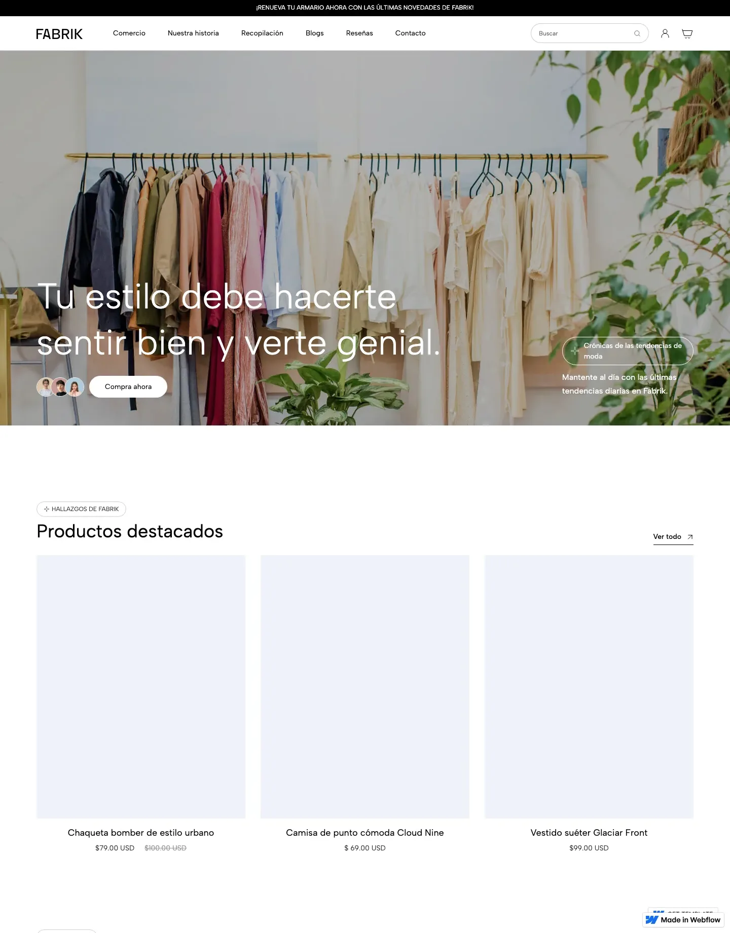 Diseño de página web para tienda online