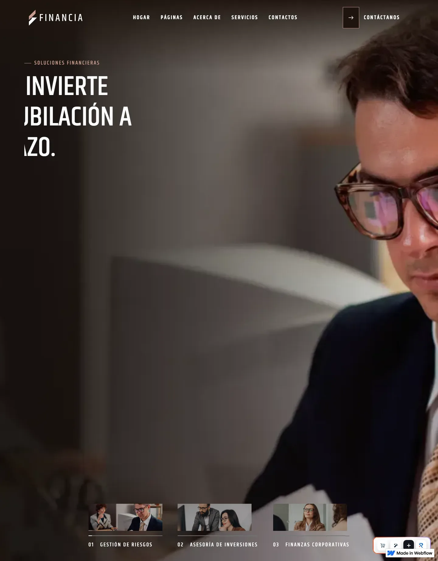 Diseño de página web para finanzas y seguros