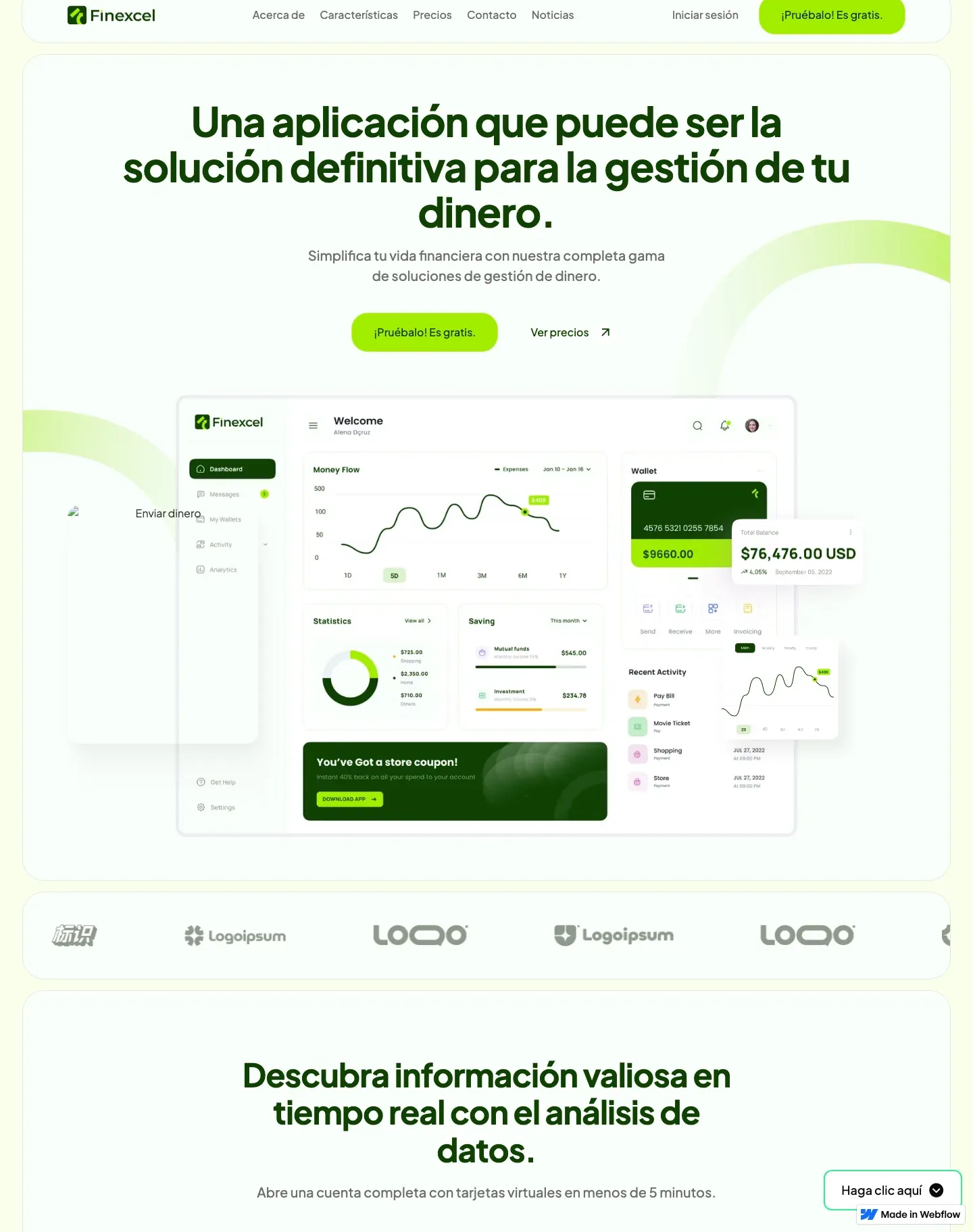 Diseño de página web para finanzas y seguros