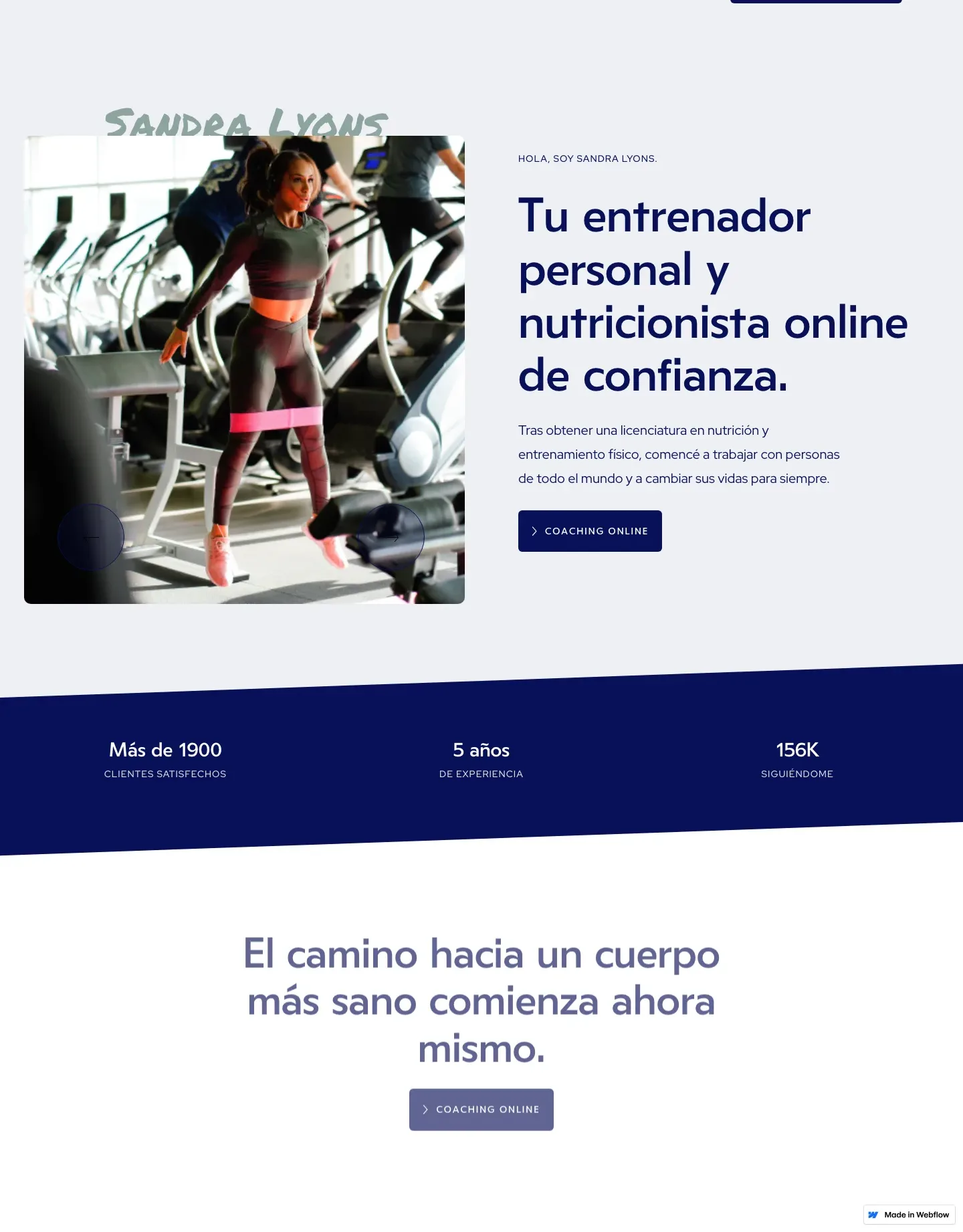 Diseño de página web para gimnasios