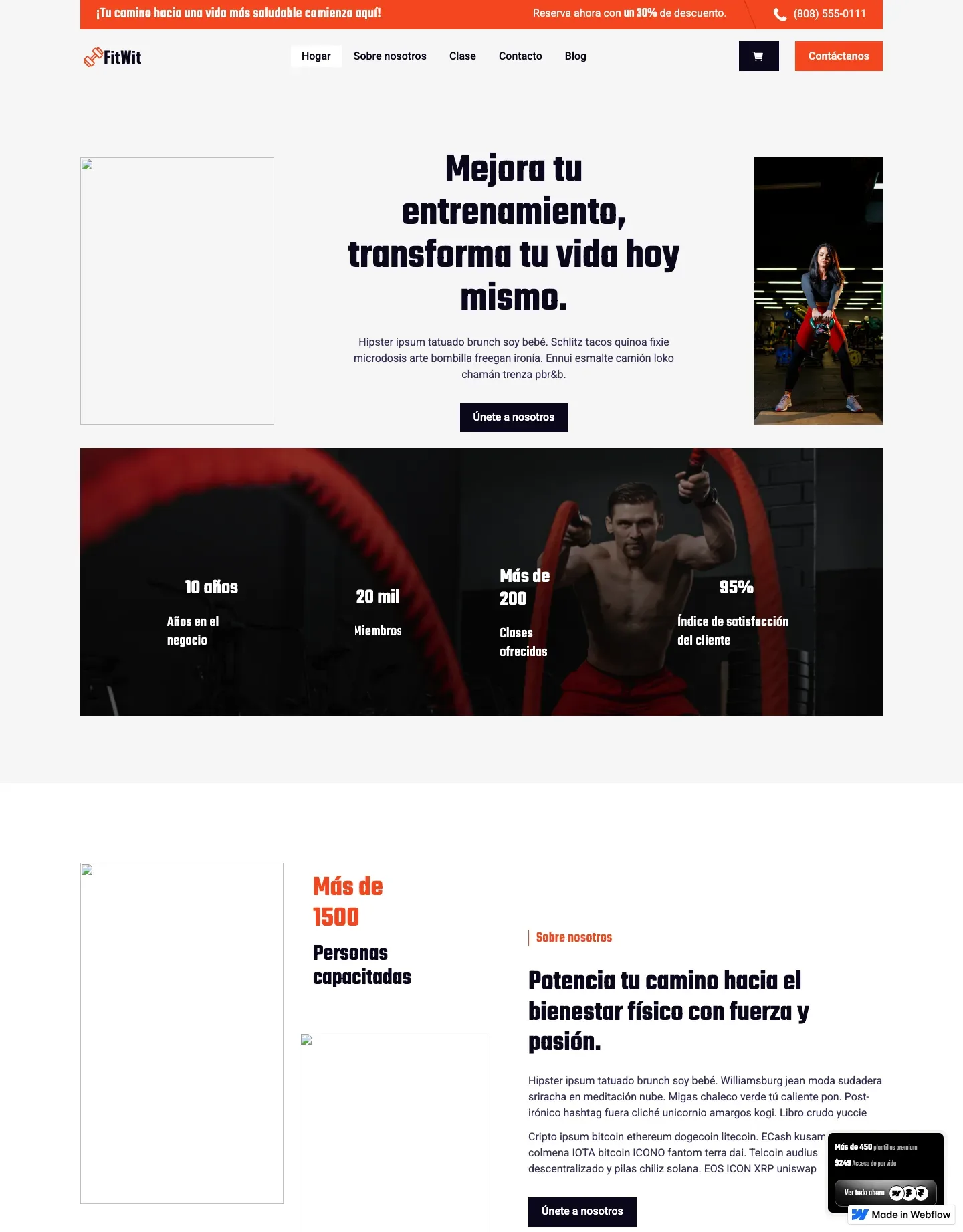 Diseño de página web para gimnasios