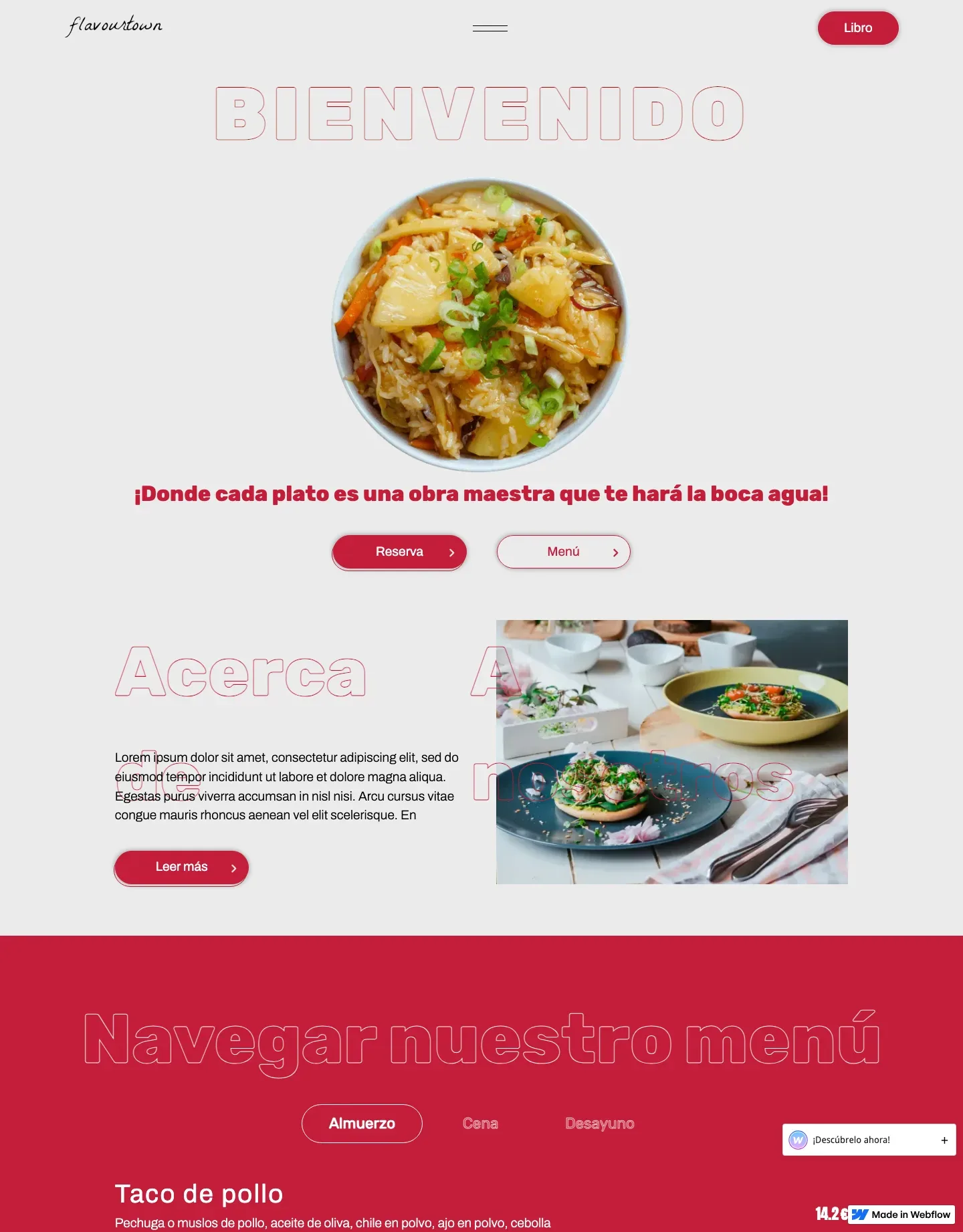 Diseño de página web para restaurantes y cafés